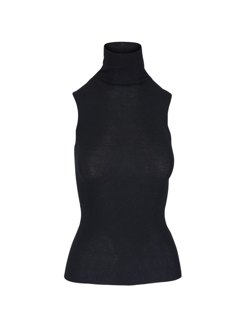 roll-neck sleeveless knitted top 1