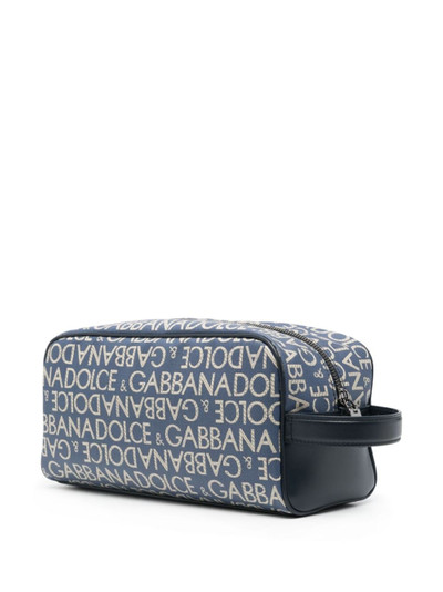 Dolce & Gabbana logo-jacquard wash bag outlook