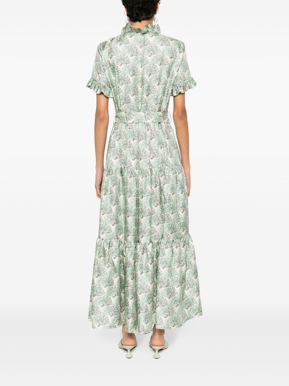 fan-print maxi dress - 4