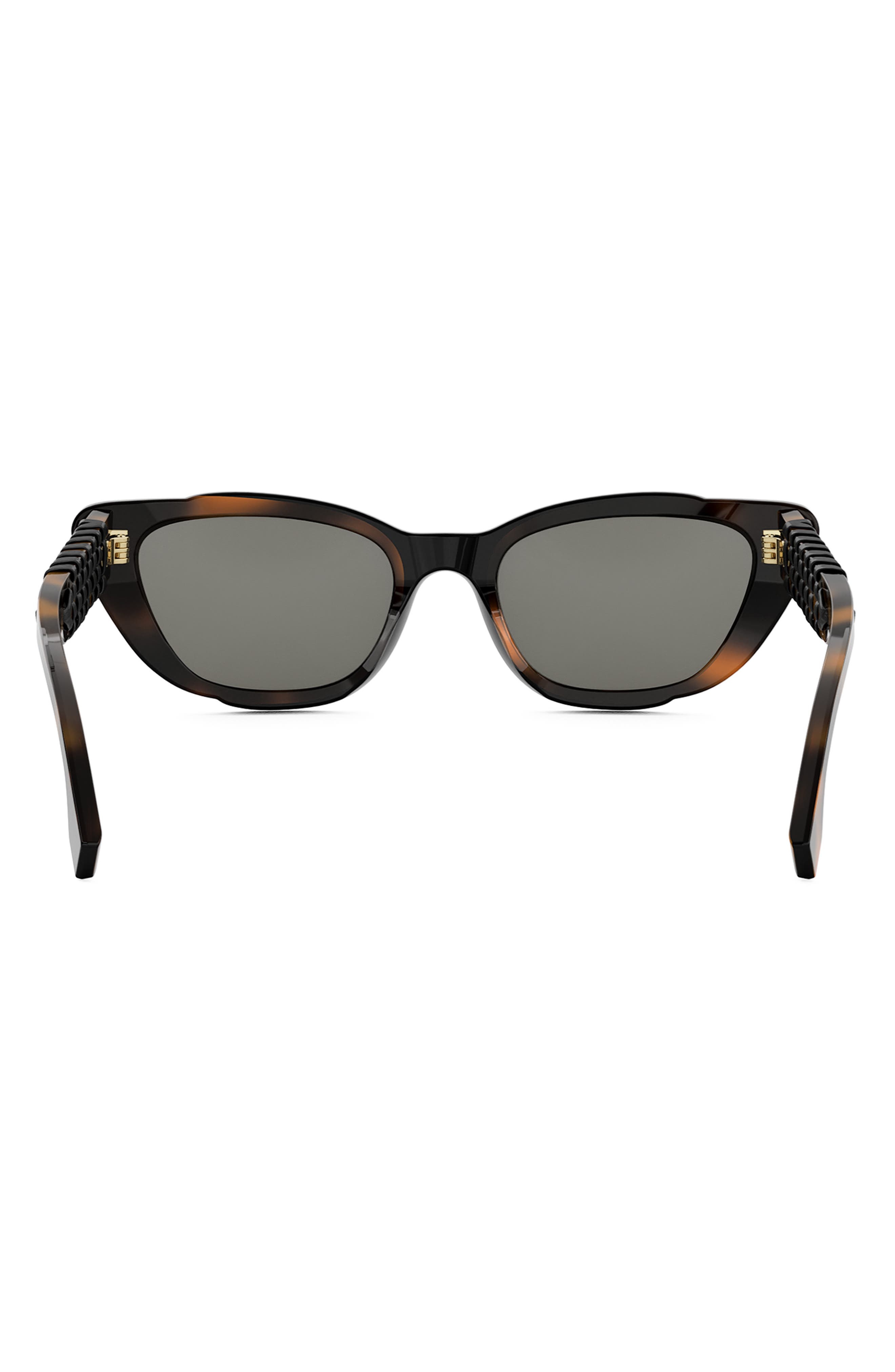 Fendi Interlace Cat Eye Sunglasses in Blonde Havana /Smoke at Nordstrom - 5