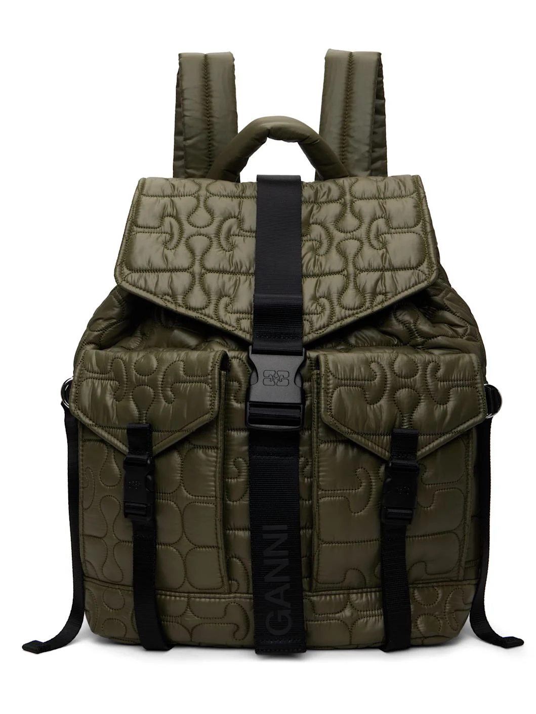 Khaki Quilted Re-Tech Backpack - 1