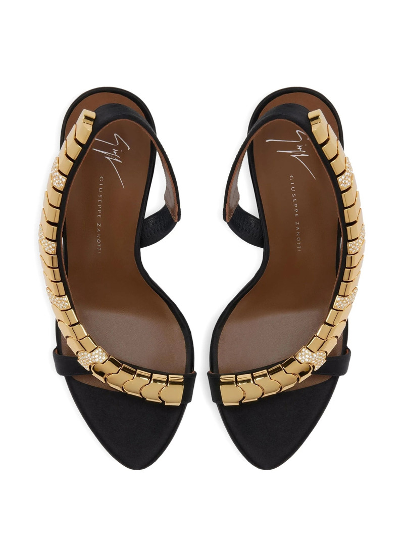 Giuseppe Zanotti Giuseppe Zanotti 105mm Dafne Satin Slingback Sandals outlook