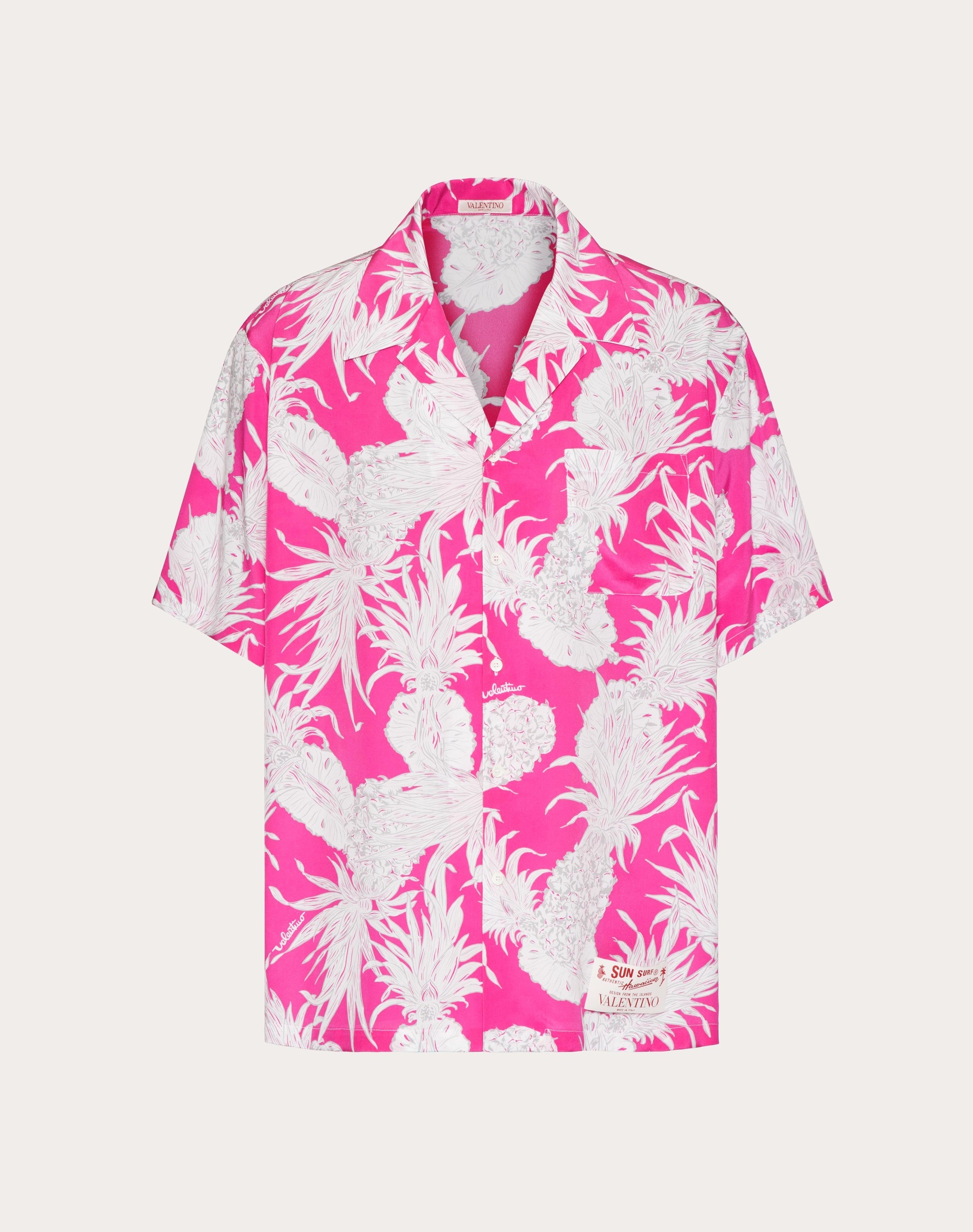 SILK BOWLING SHIRT IN PINEAPPLE PRINT - 1