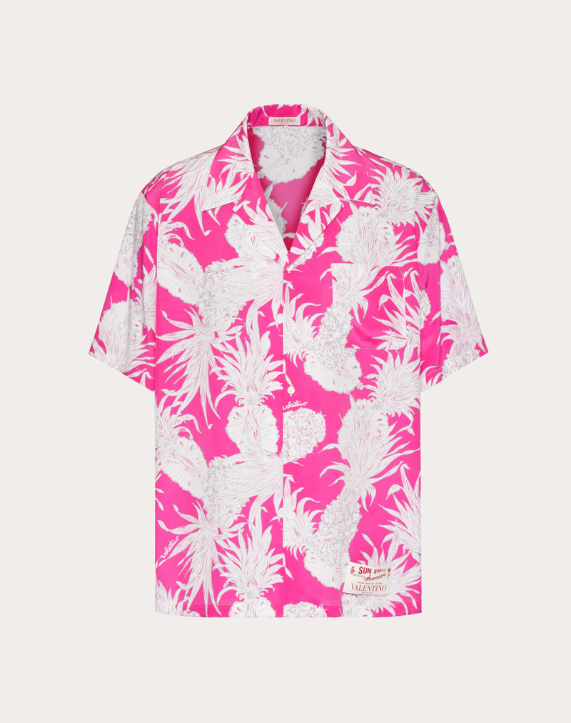 SILK BOWLING SHIRT IN PINEAPPLE PRINT 1