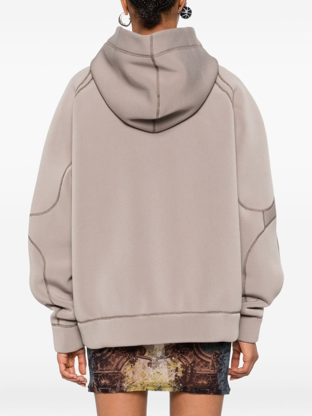 contrast-stitch hooded jacket - 4