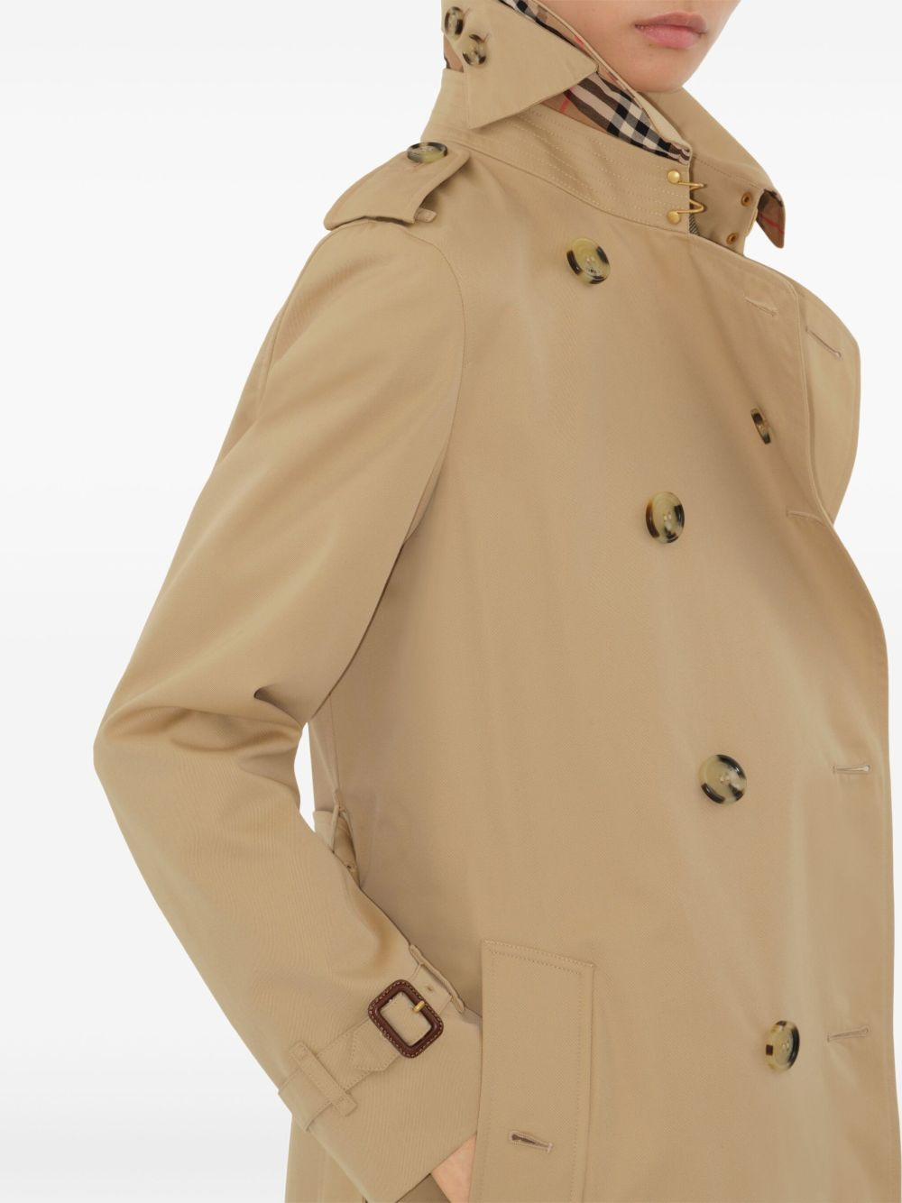 double-breasted cotton trench coat - 6