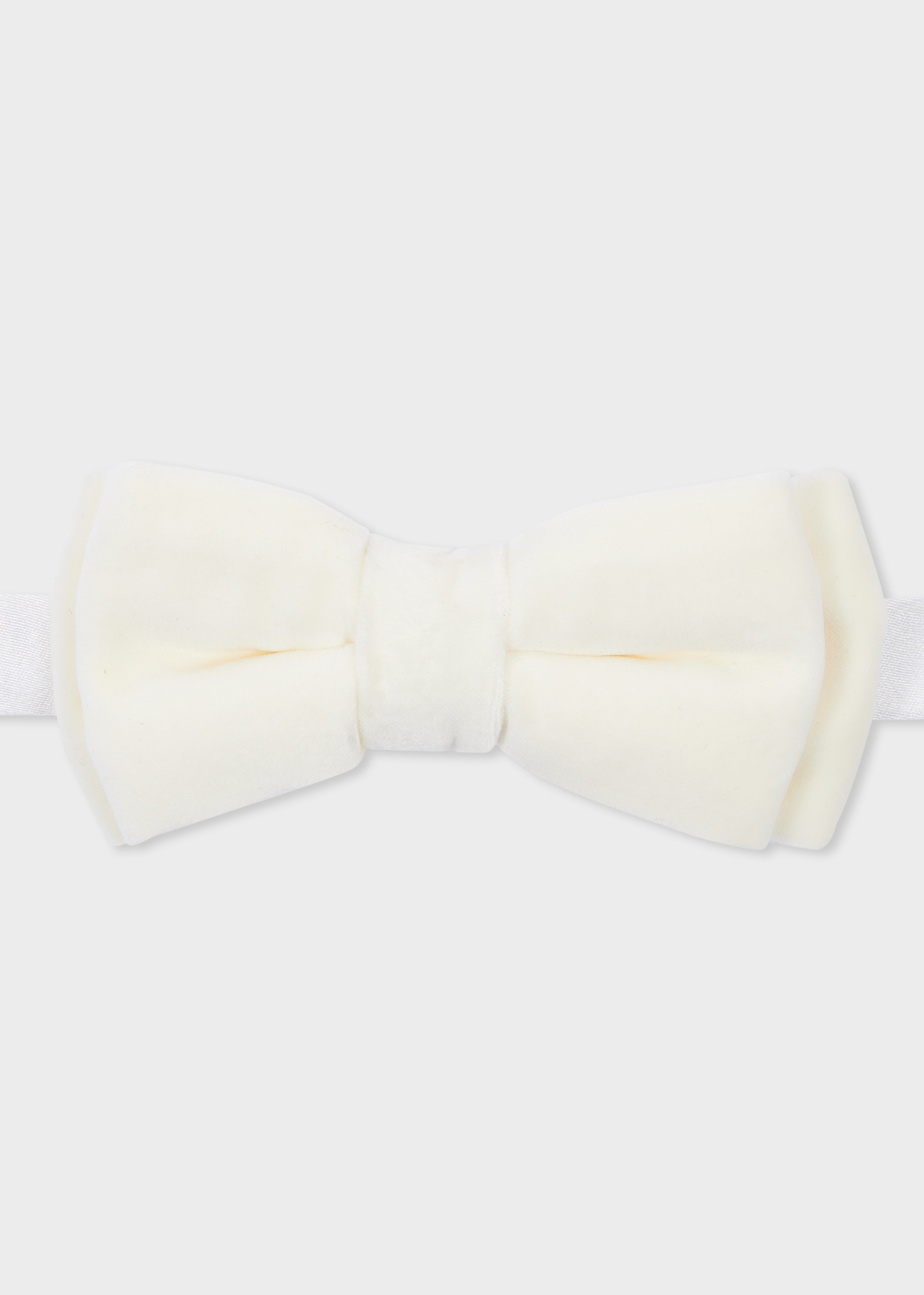 Ivory Velvet Bow Tie - 1