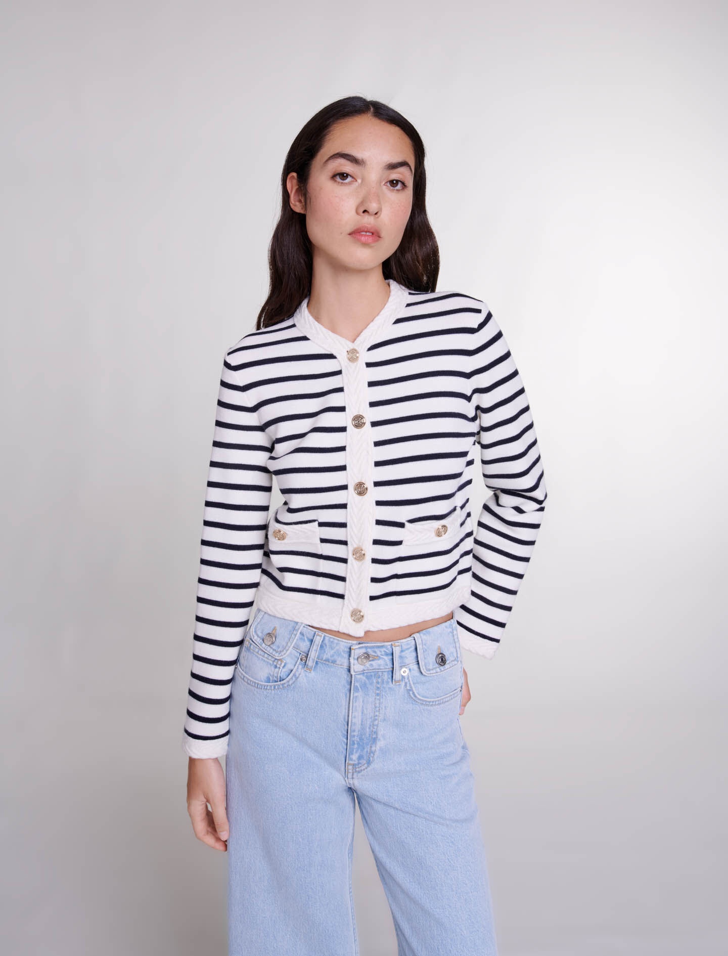Striped knit cardigan - 5