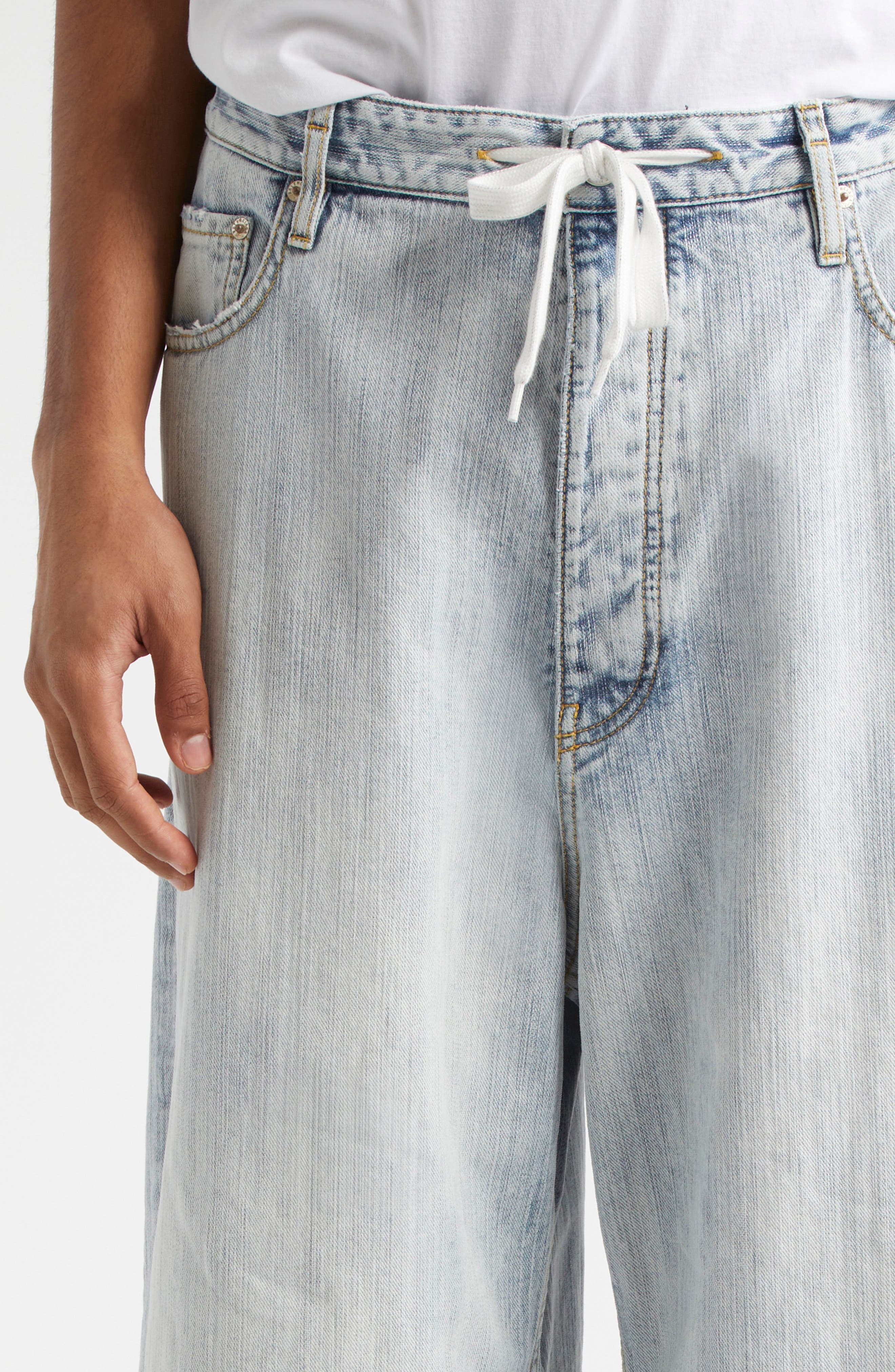 Balenciaga Baggy Denim Jeans in 9780 Bleached Ring at Nordstrom - 4