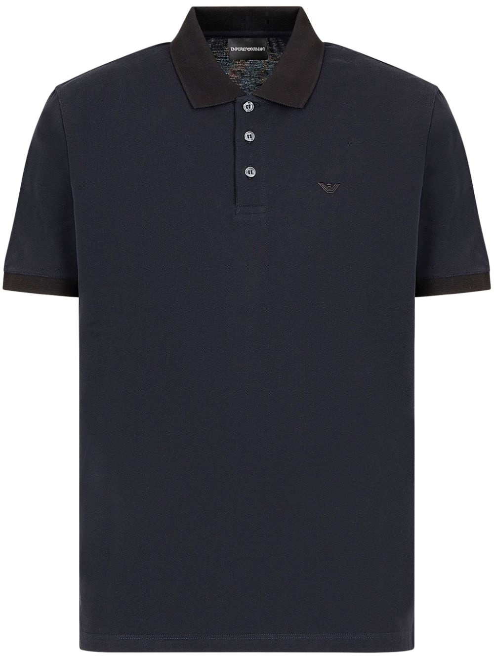 logo-embroidered cotton polo shirt - 1