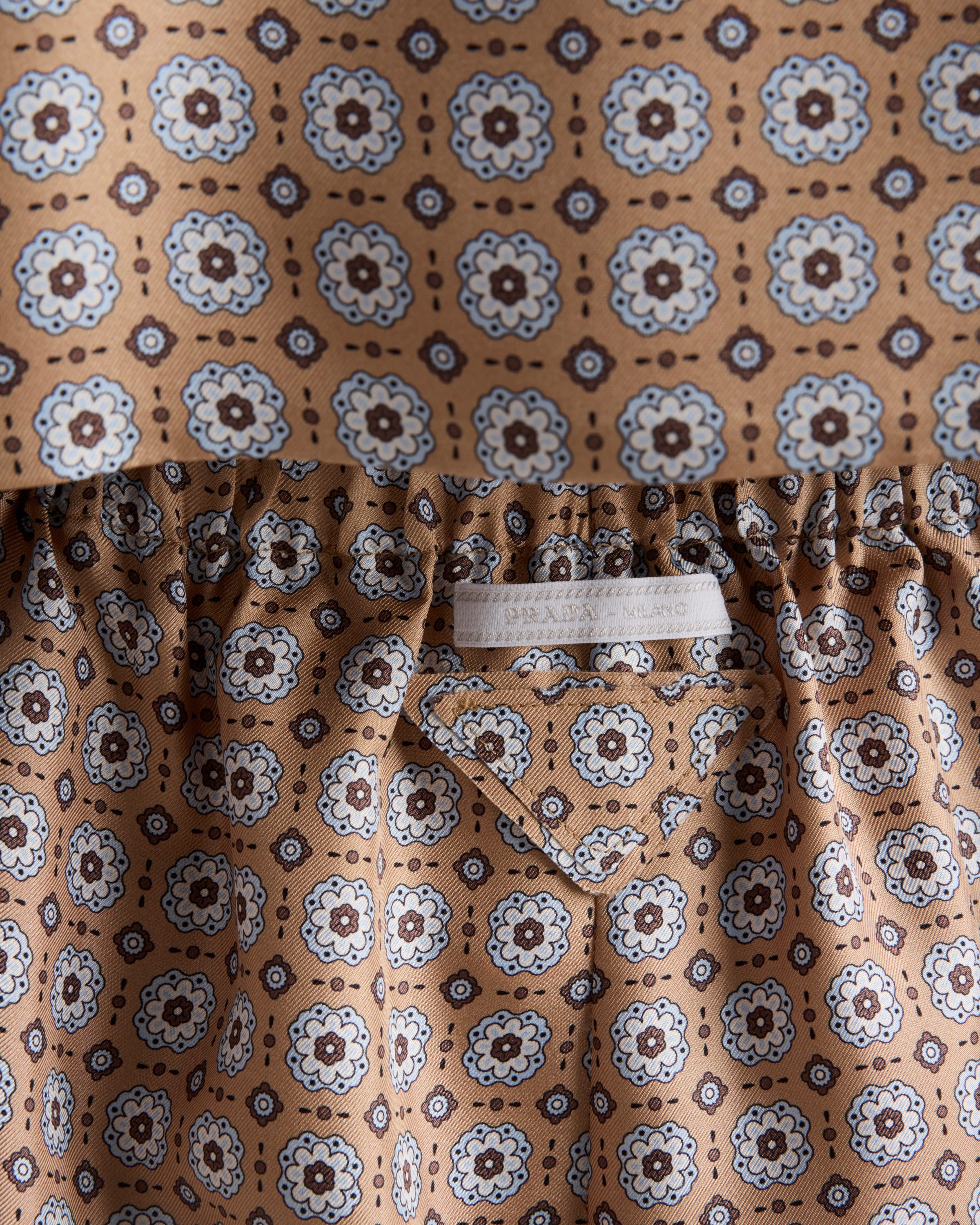 Printed silk twill shorts - 4