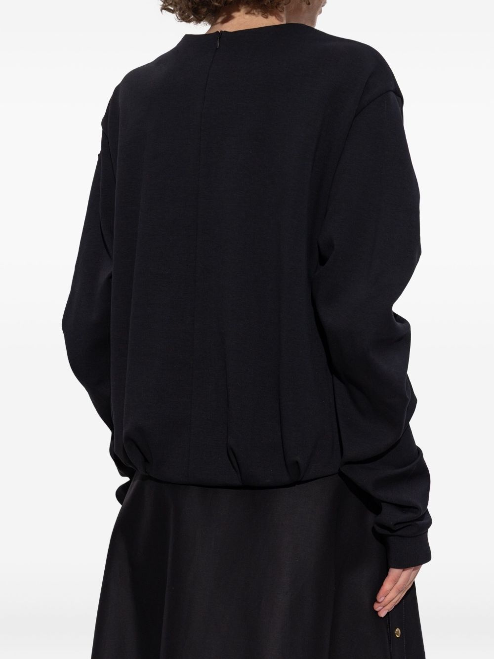 gathered-cuff sweatshirt - 4