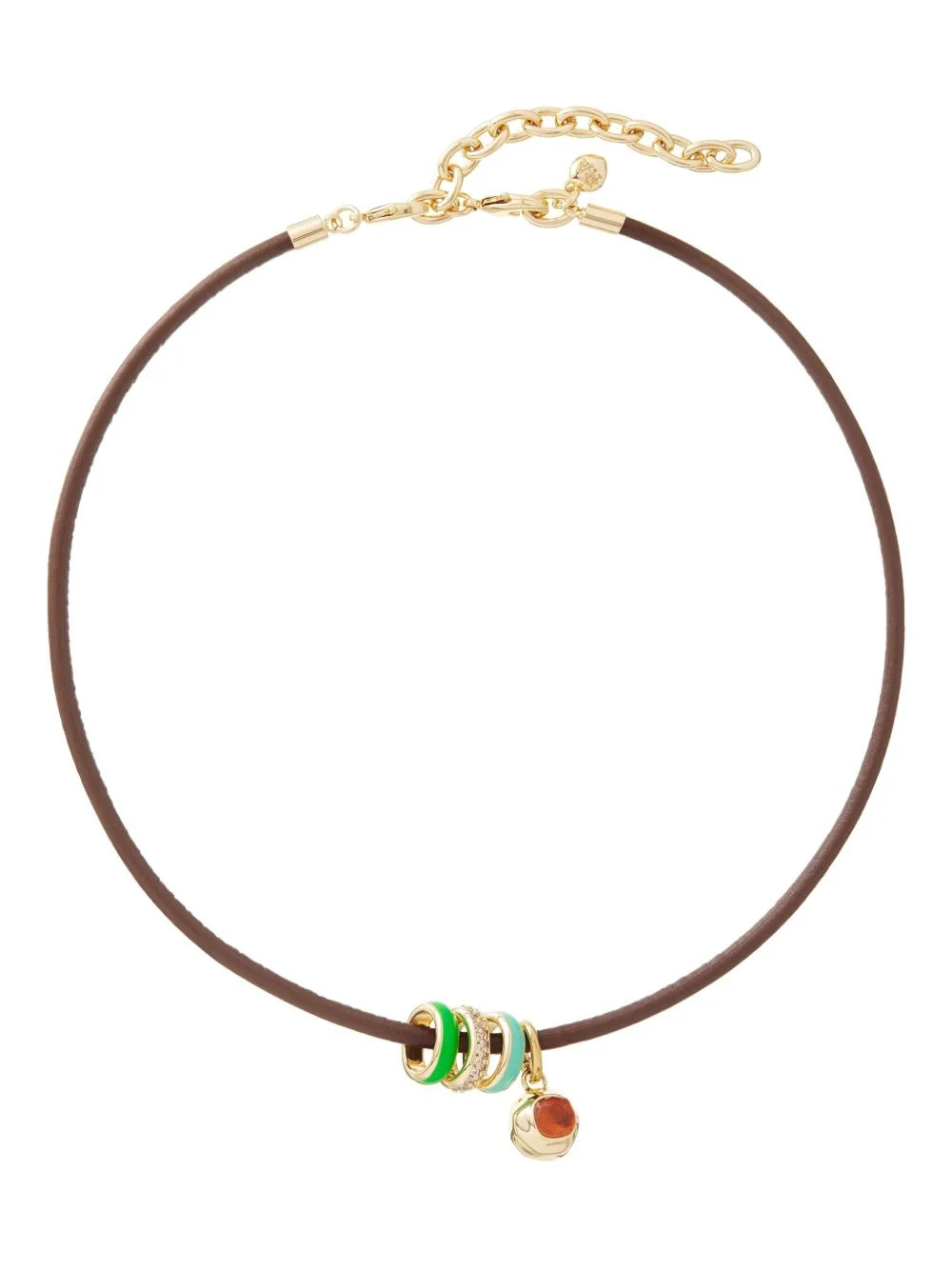 leather charm necklace - 1