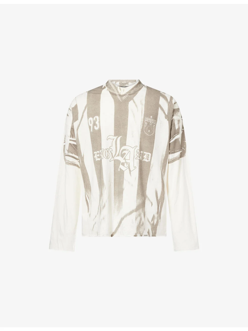 Graphic-Print Football Long-Sleeve Cotton And Hemp Top - 1