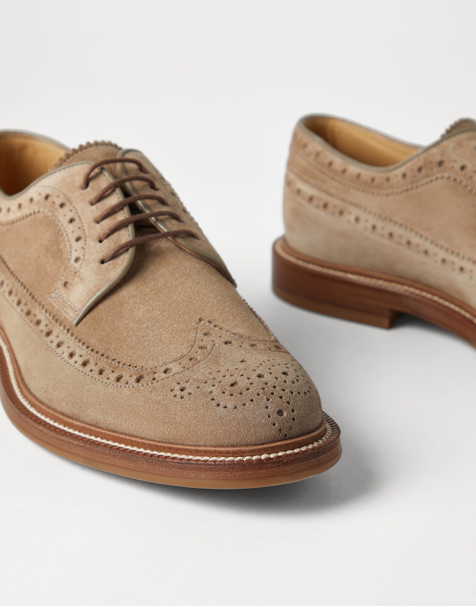 Suede longwing brogues - 3