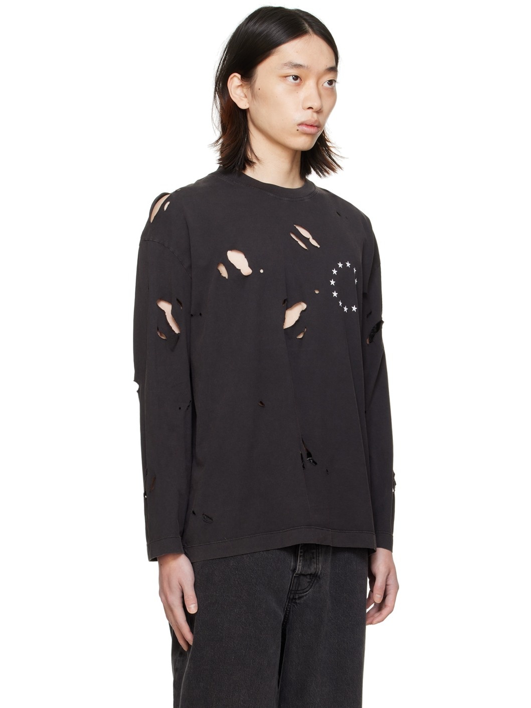 Black Spirit Europa Destroyed Long Sleeve T-Shirt - 2