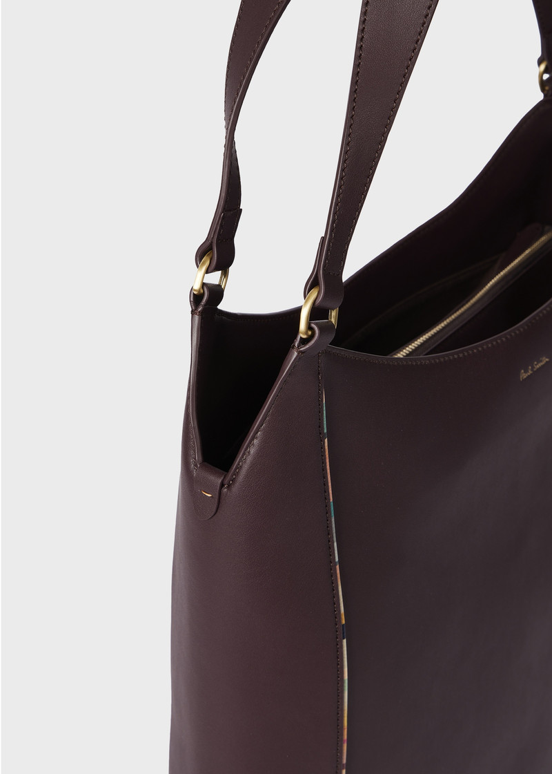Women's Burgundy Inverted 'Dusky Swirl' Shopper Bag 6