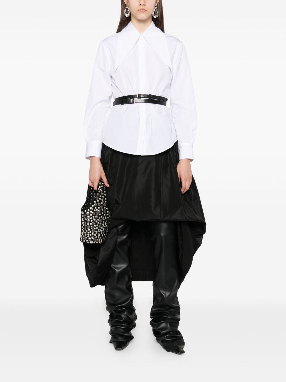 oversized-collar cotton shirt - 2