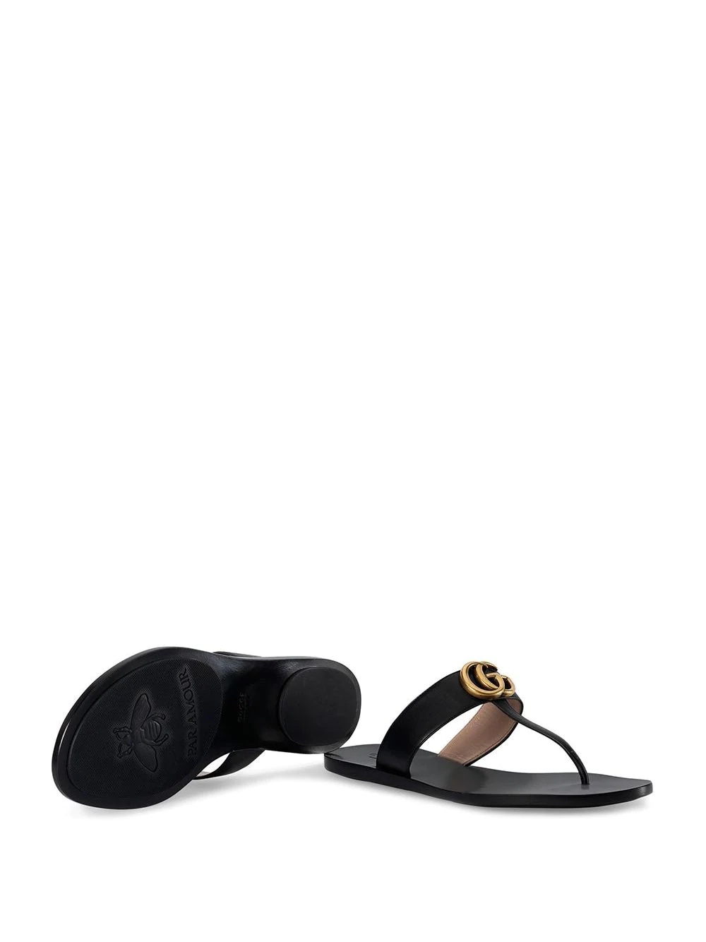 Double G leather thong sandals - 4