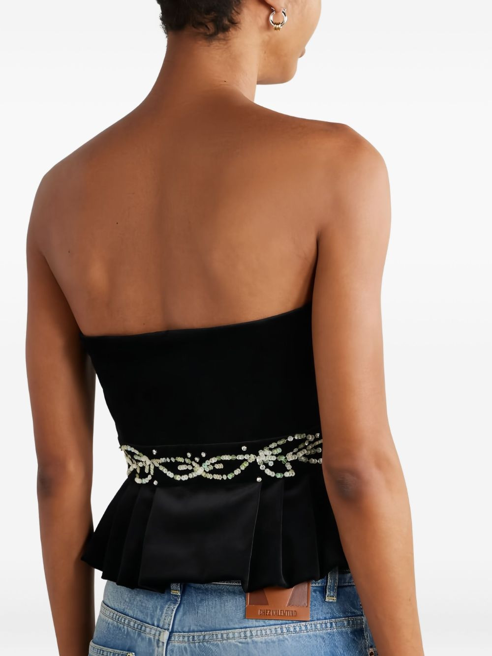 sequin-embellished bow blouse - 3