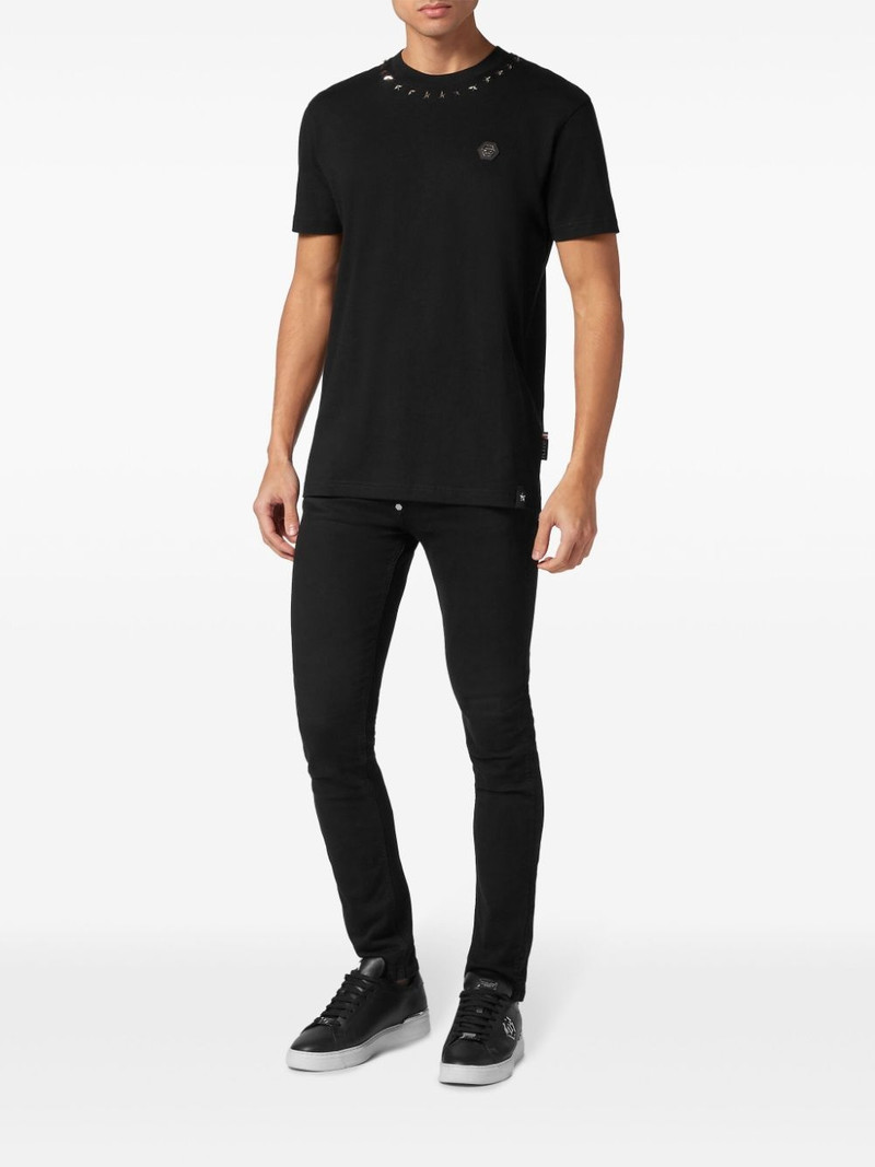 PHILIPP PLEIN logo-appliquÃ© cotton T-shirt outlook