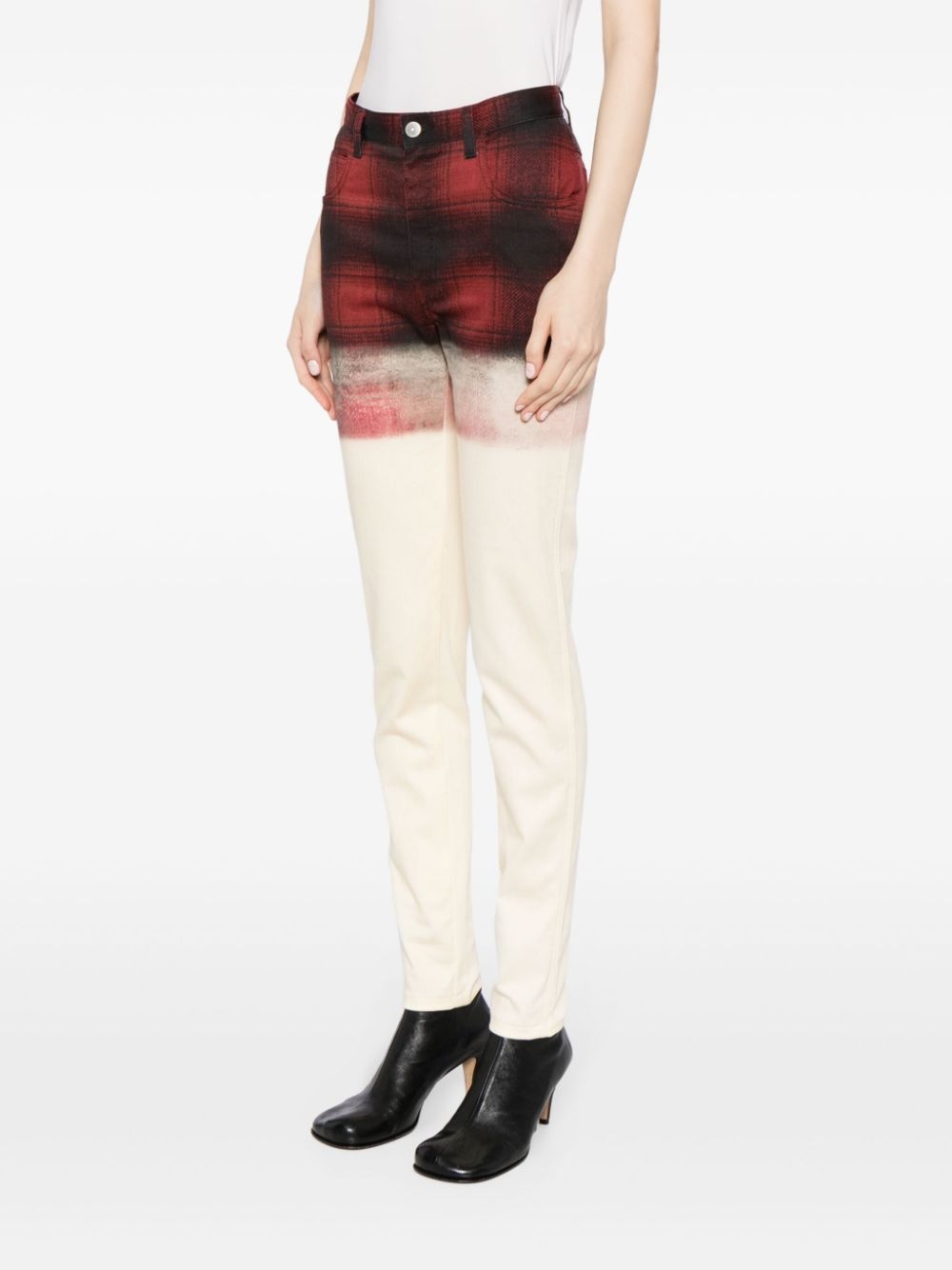 checked skinny jeans - 3