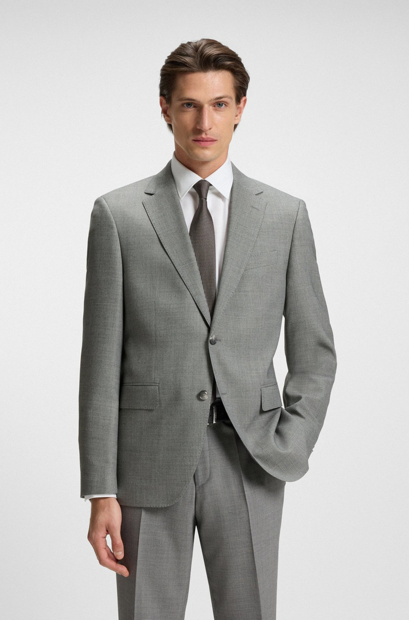 TWO-PIECE REGULAR-FIT SUIT IN PATTERNED STRETCH CLOTH 2