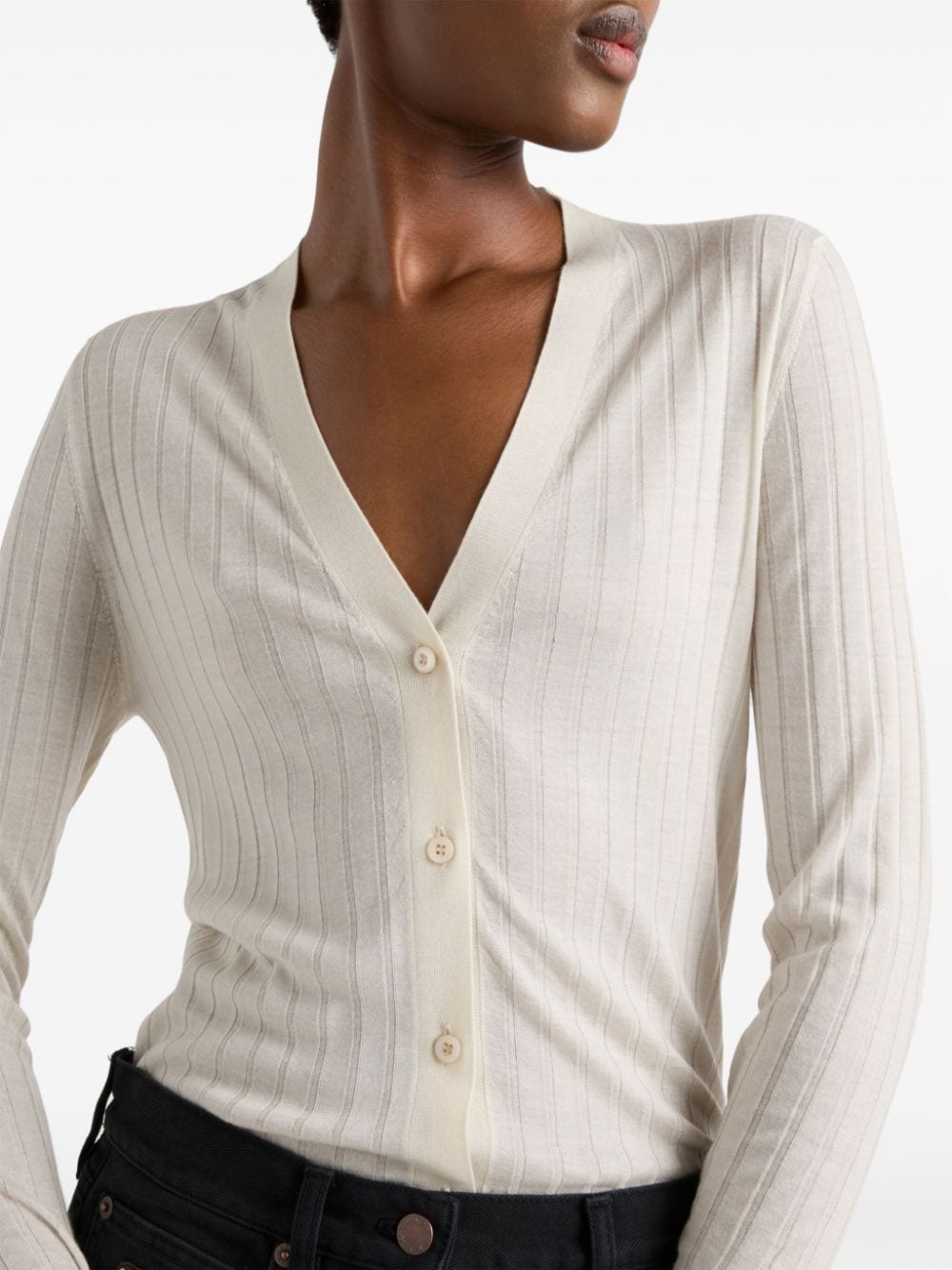 ribbed cardigan - 4