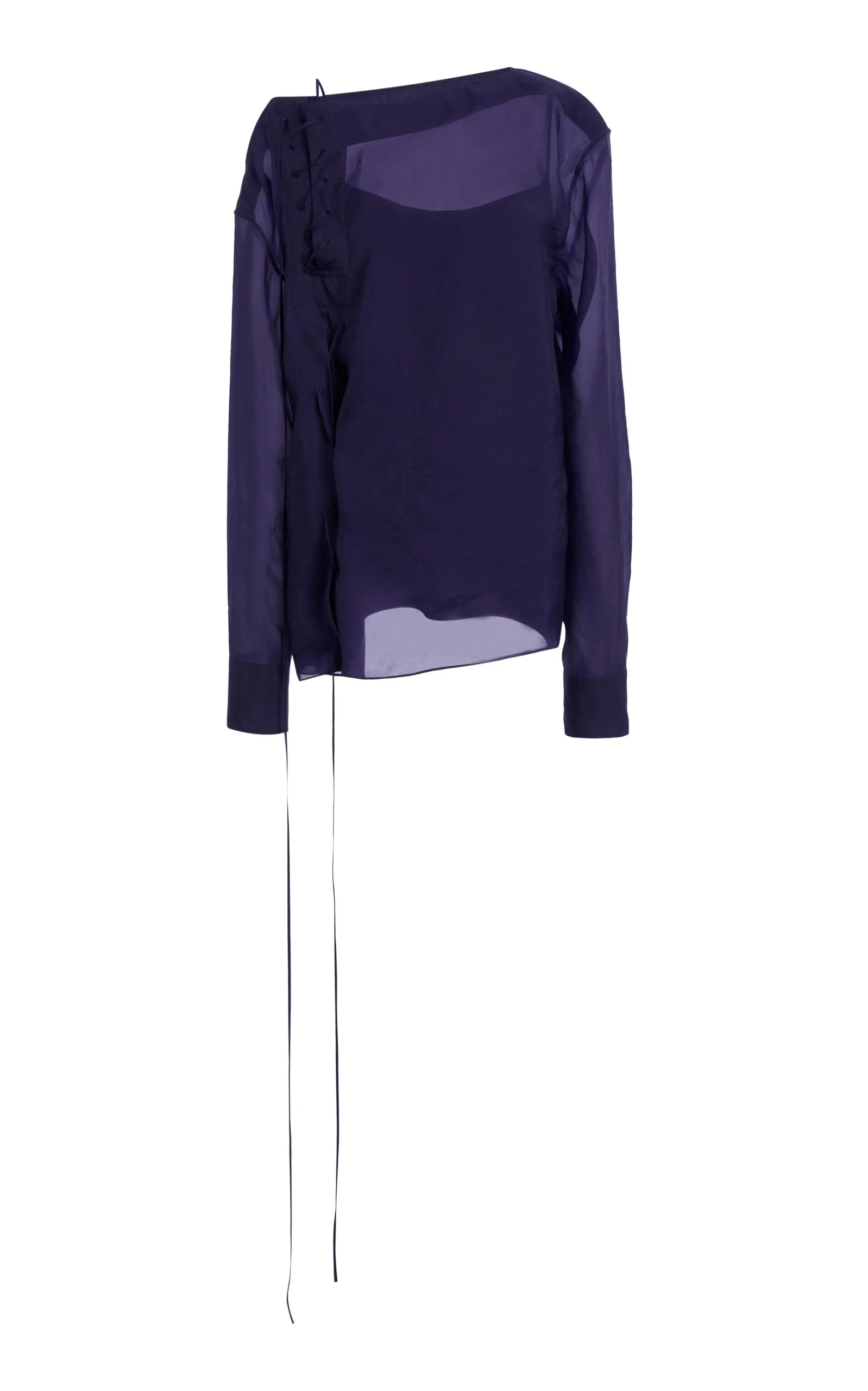 Silk-Cupro Draped Top purple - 1