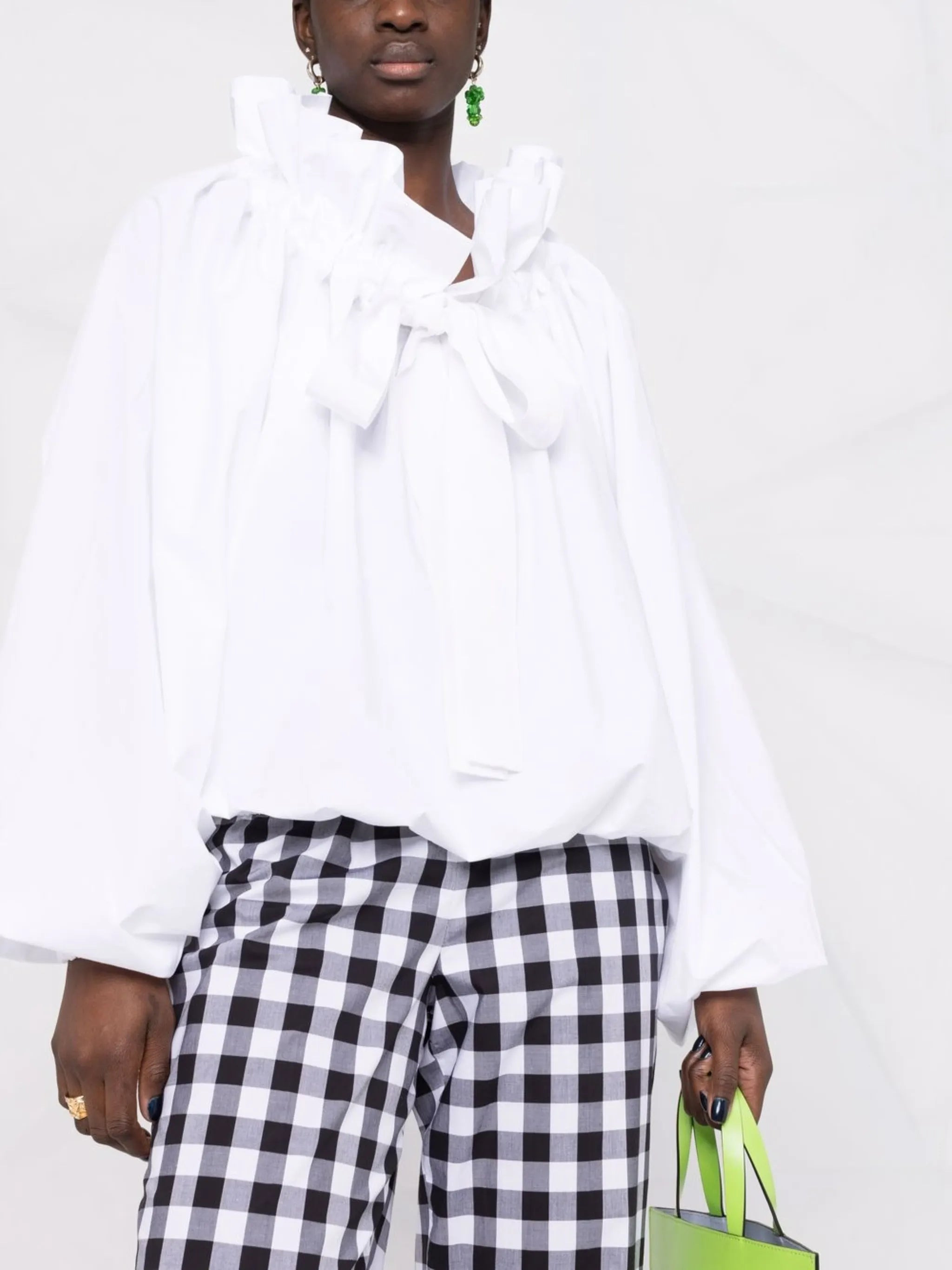 Puff-sleeve Poplin Blouse - 5