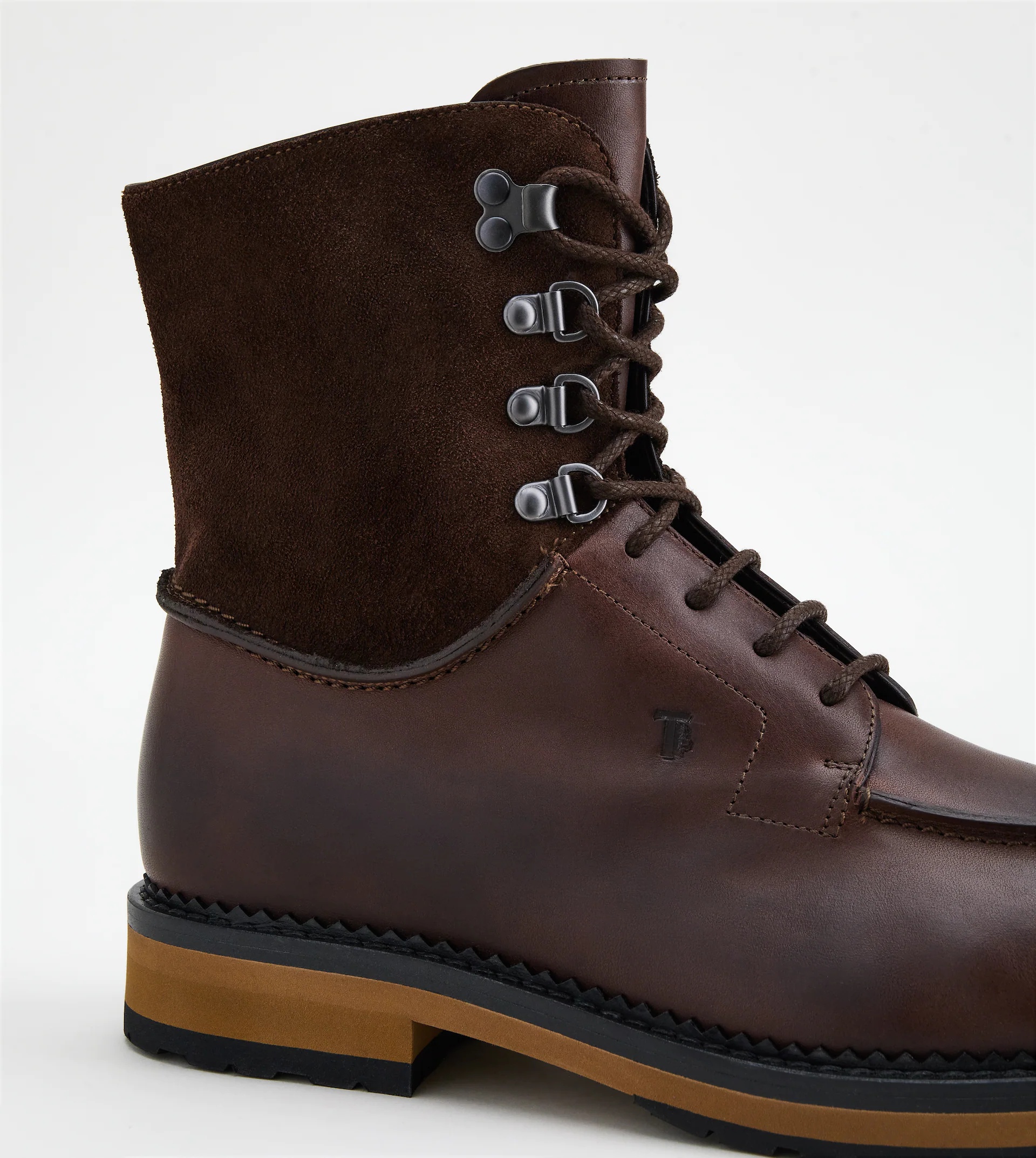 BOOTS IN SMOOTH LEATHER AND SUEDE - BROWN - 7