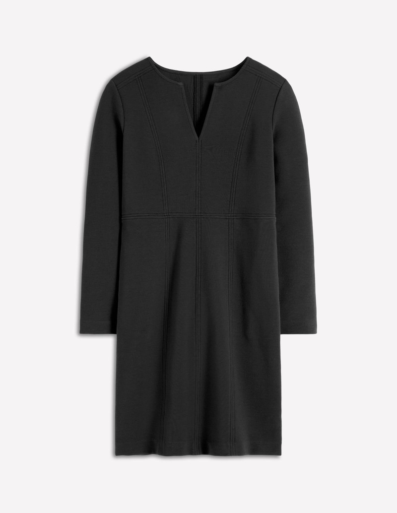 Colette Ottoman Shift Dress-Black 1