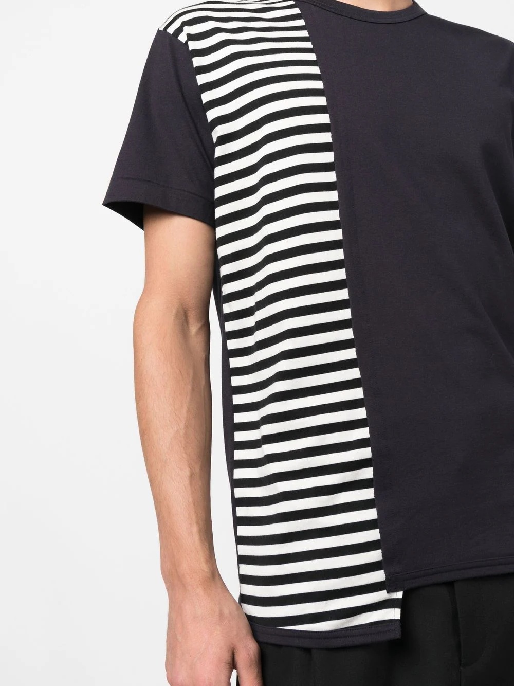 stripe-print detail T-shirt - 5