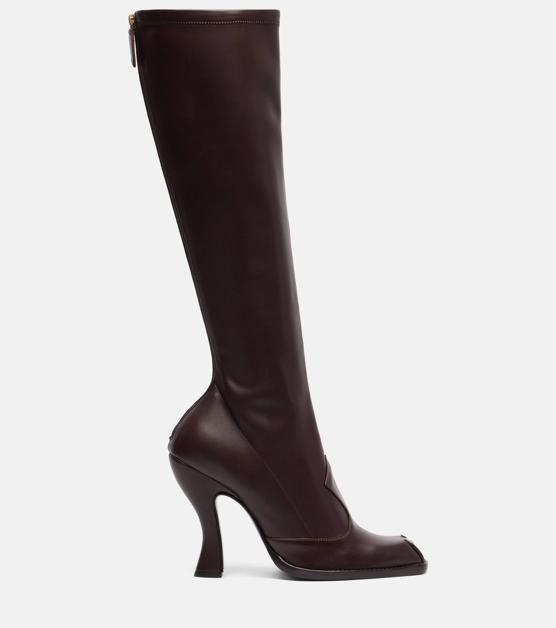 Studded leather knee-high boots - 4
