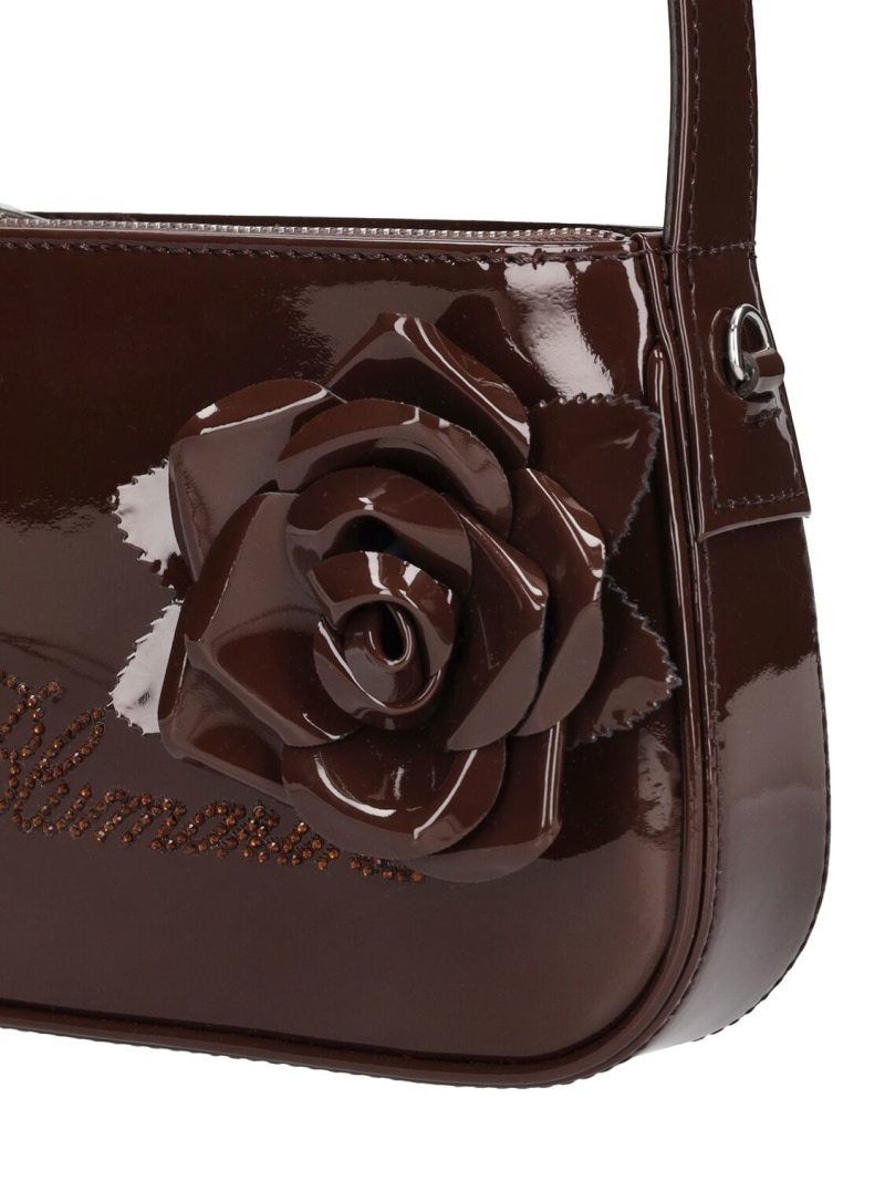 Patent leather top handle bag - 5