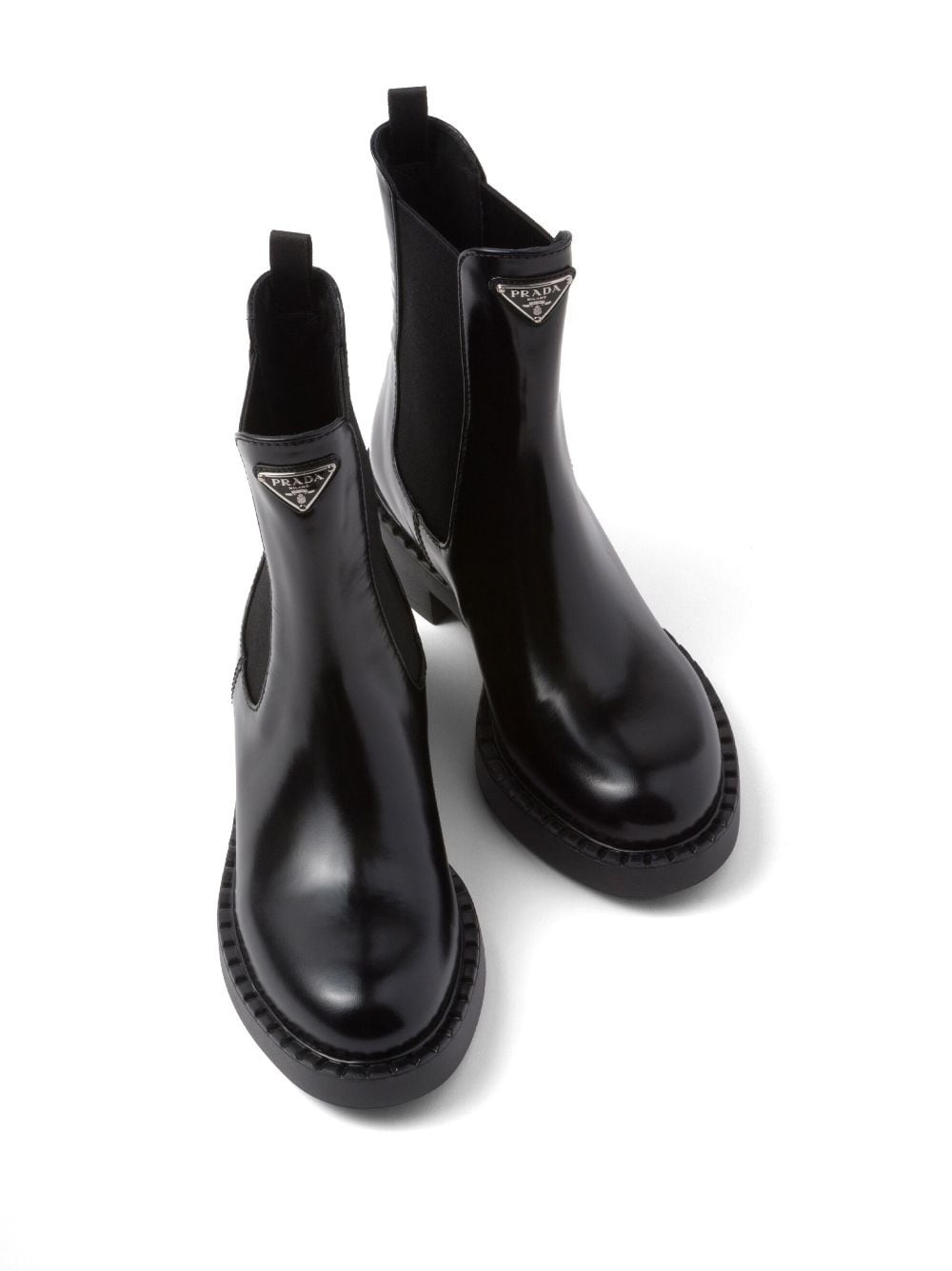 logo plaque brushed-effect ankle boots - 4
