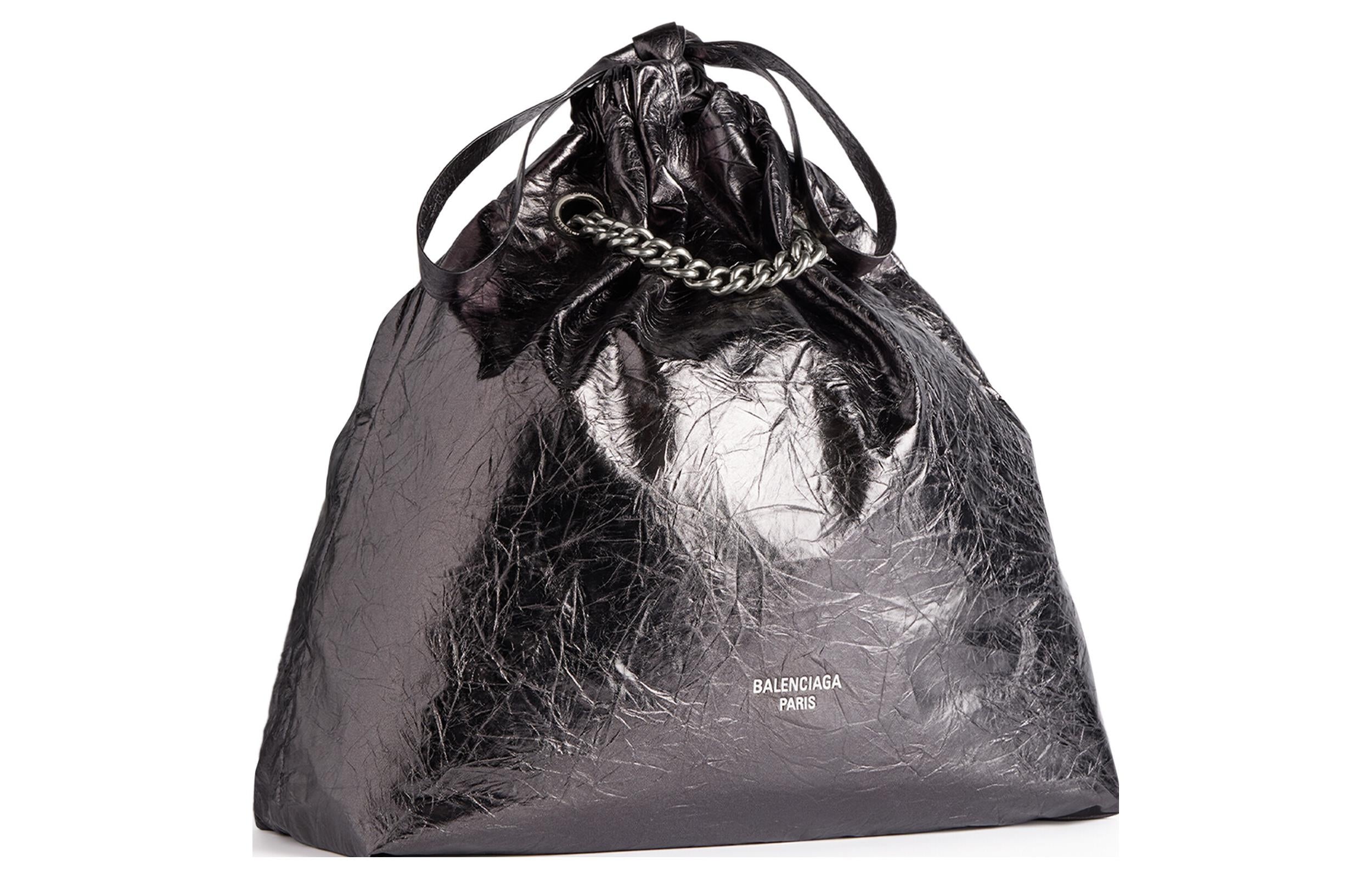 (WMNS) Balenciaga Crush Medium Tote Bag Metallized 'Grey' 7429412AATG1314 - 2