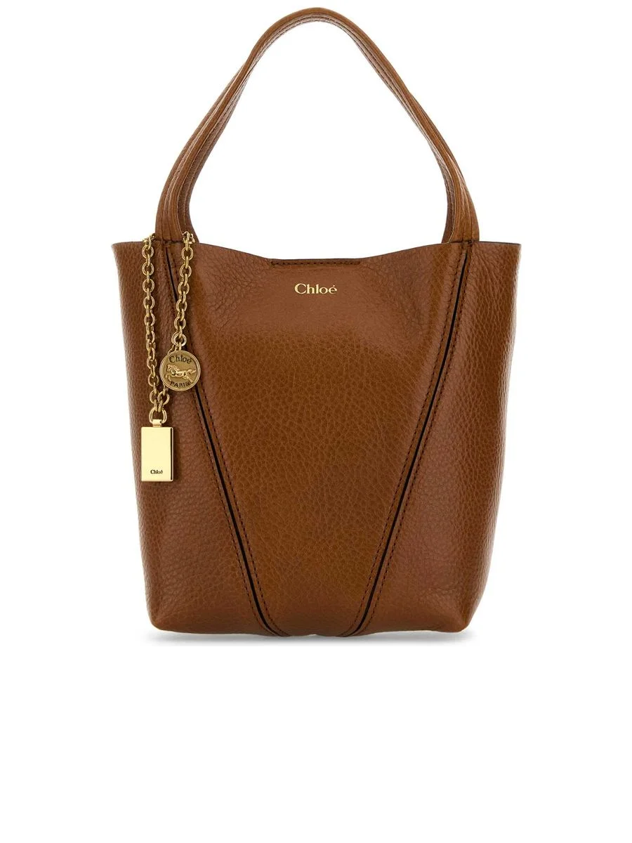 Small Chloé Spin Tote Bag in Grained Leather - 1
