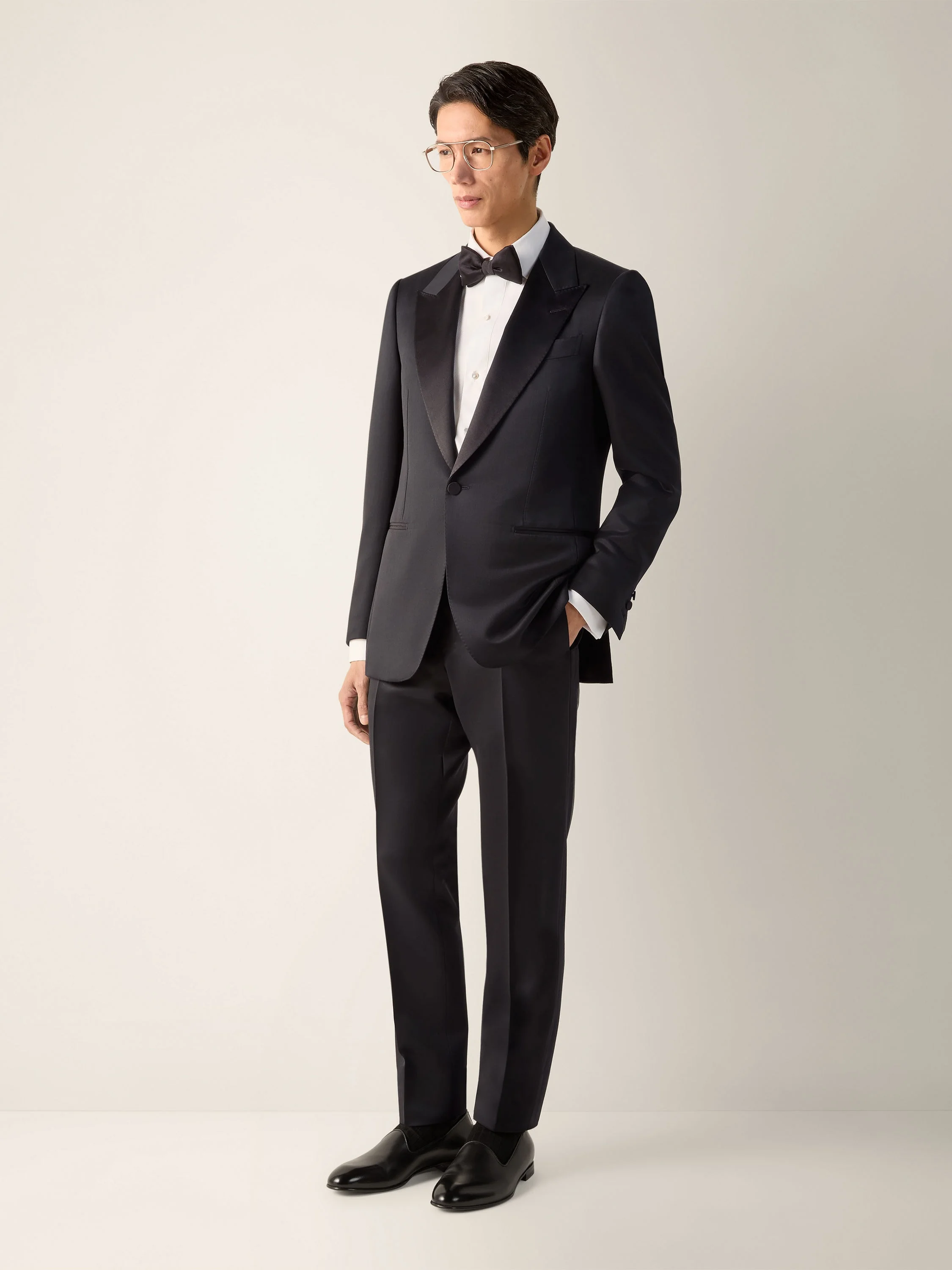 BLACK TROFEO 120MILA WOOL AND MOHAIR EVENING SUIT - 1