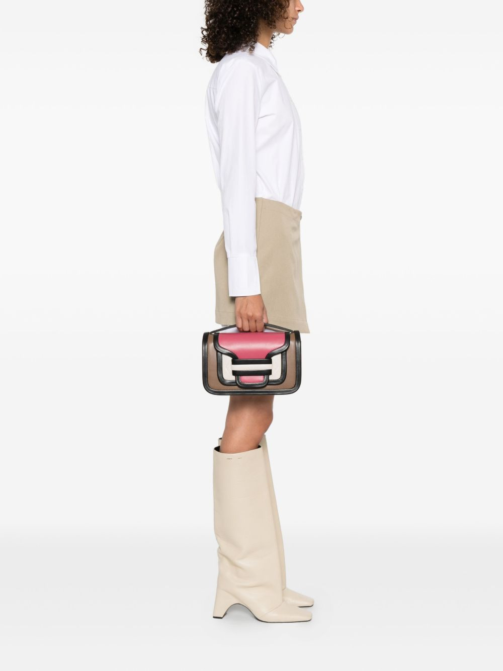 colour-block leather tote bag - 2