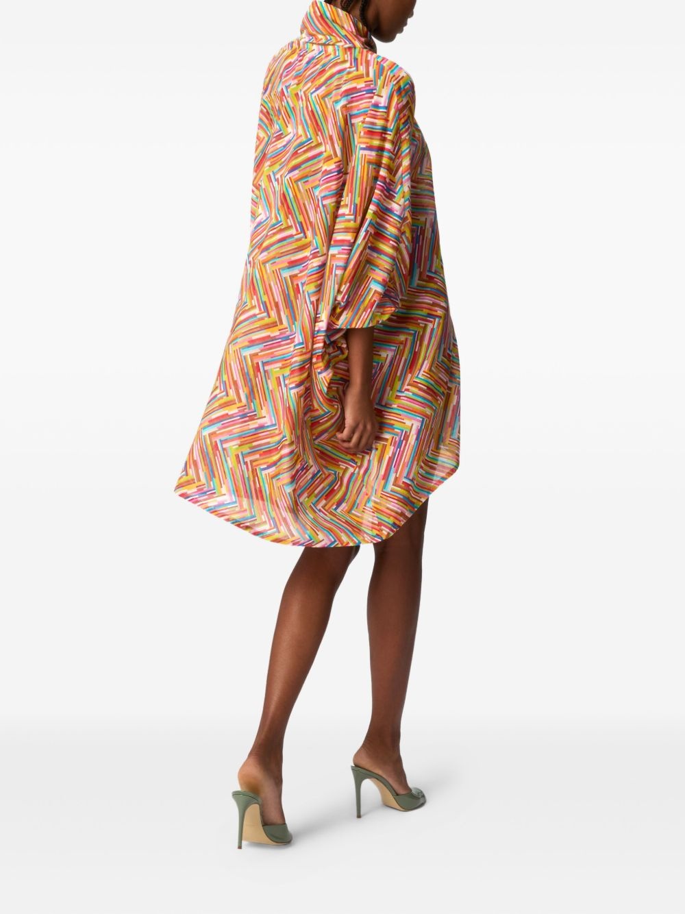 zigzag-pattern mini dress - 3