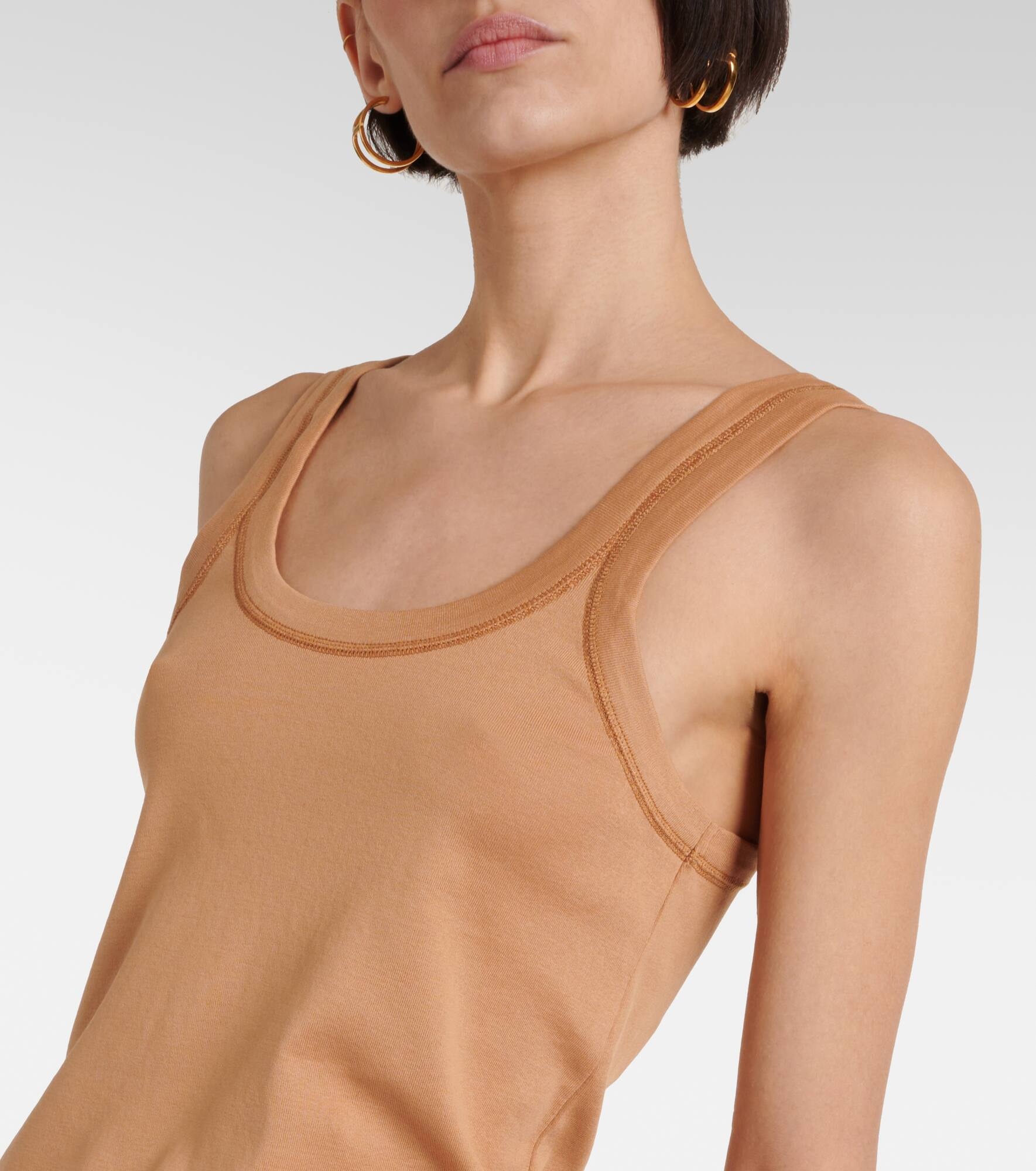 Ribbed-knit cotton jersey tank top - 4
