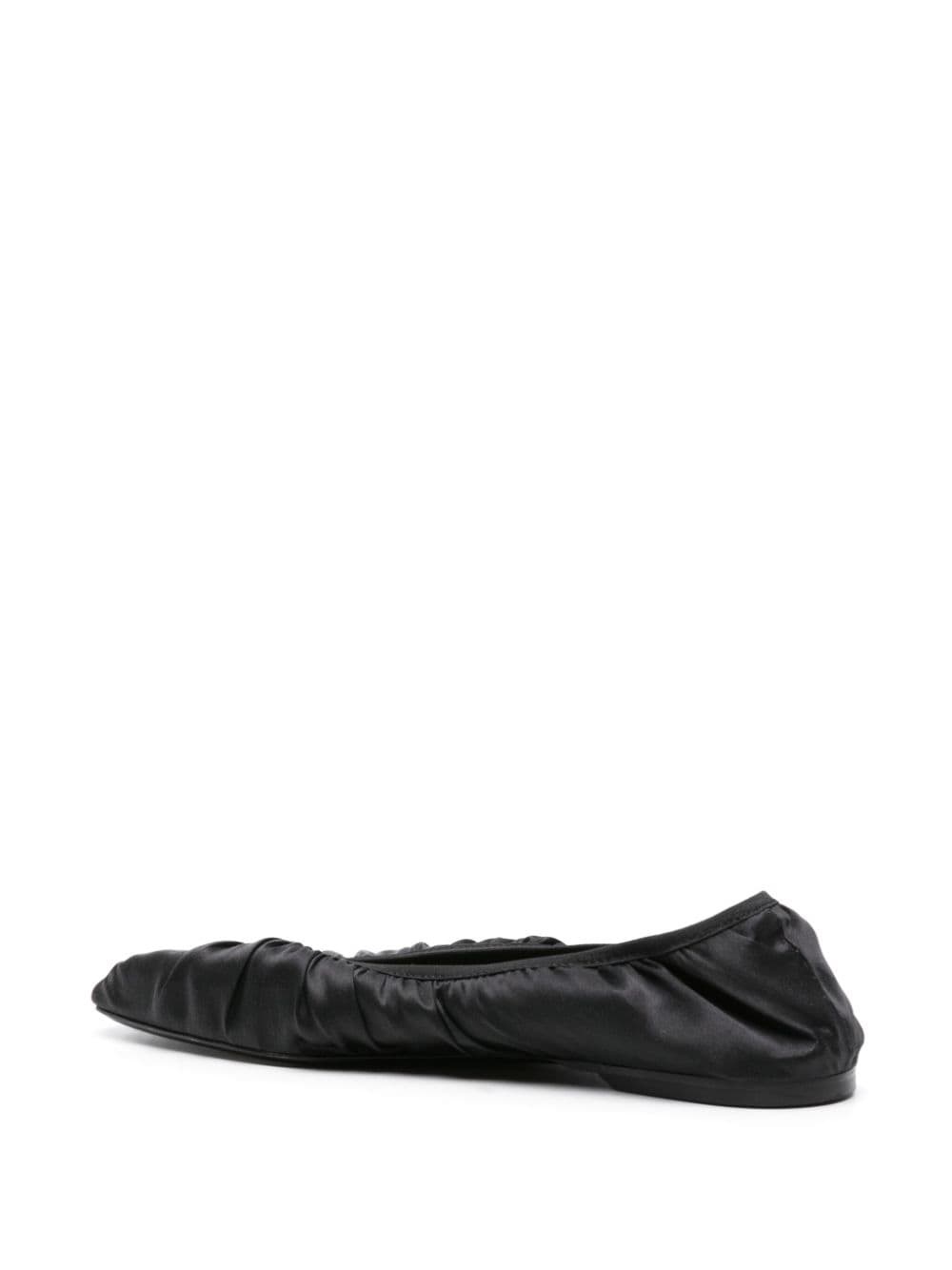 ruched satin ballerina shoes - 3