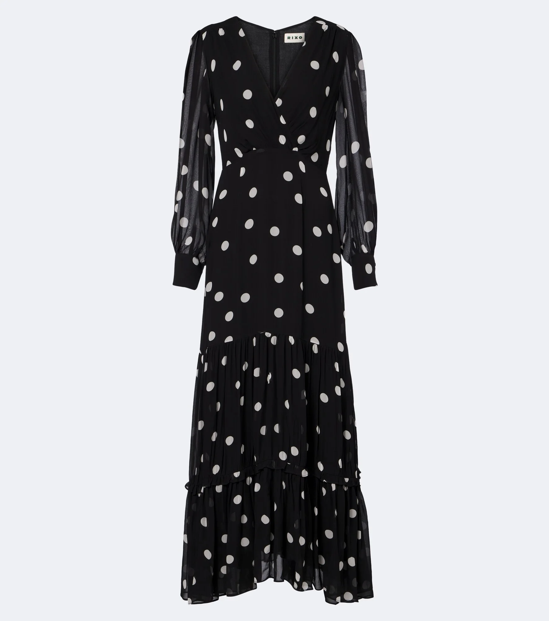Elsie polka-dot georgette midi dress - 1