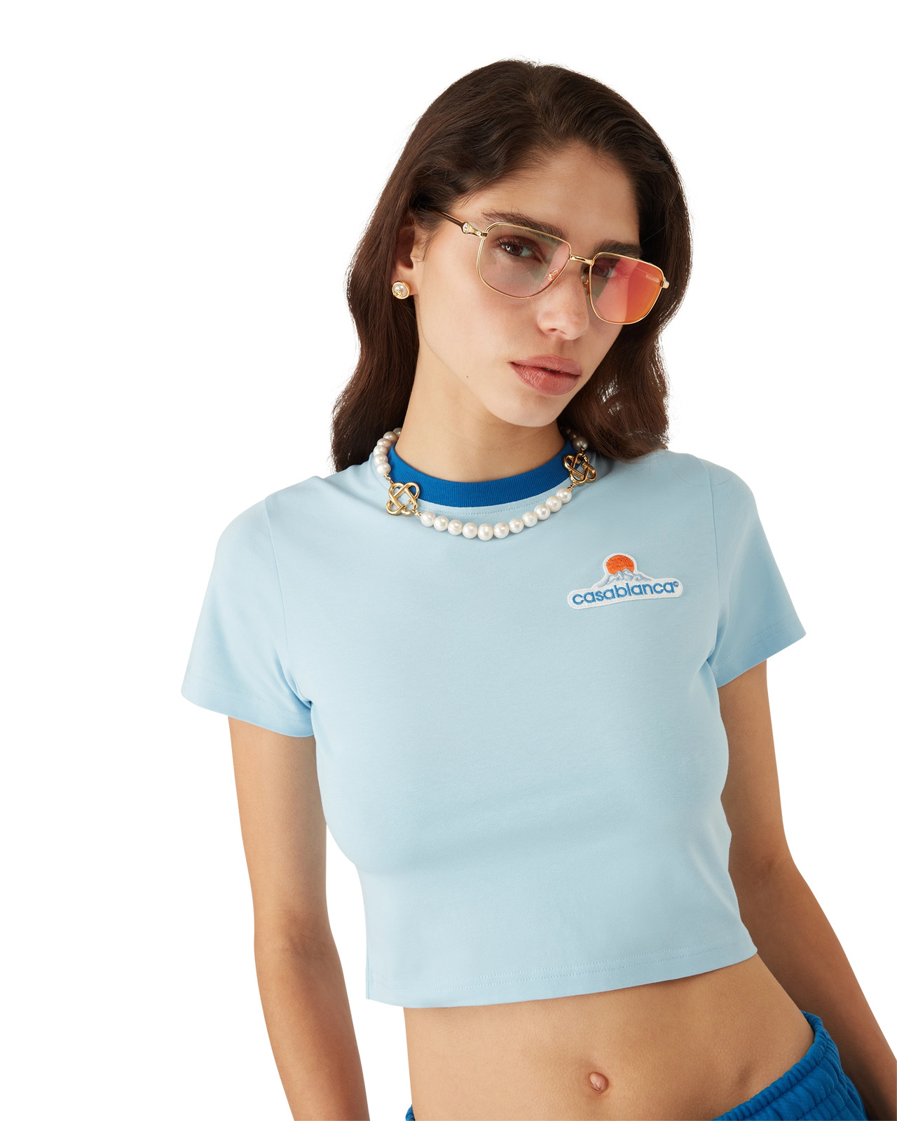 Montagne Cropped T-Shirt | Casablanca Paris - 4