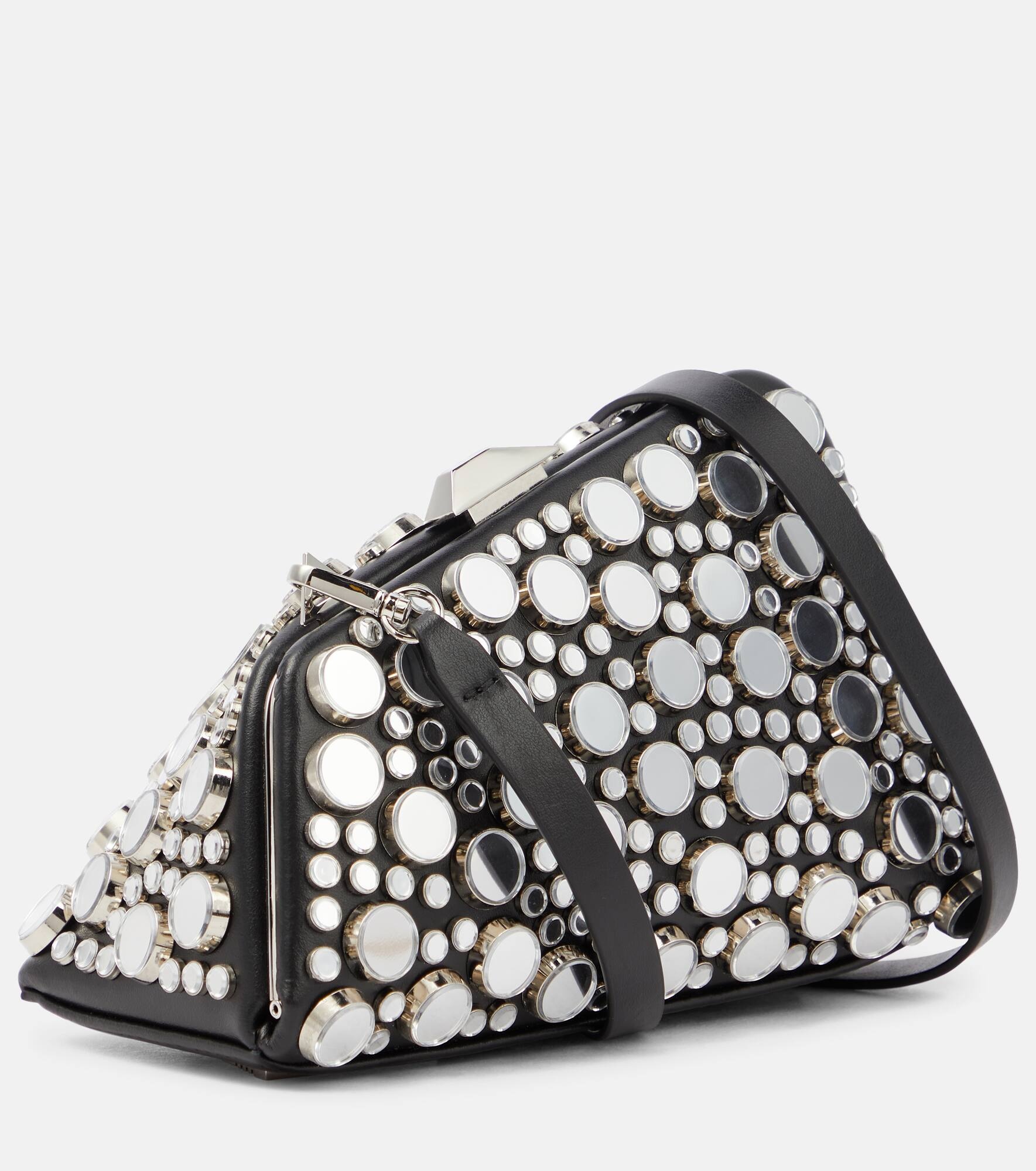 Midnight Mini studded leather clutch - 4