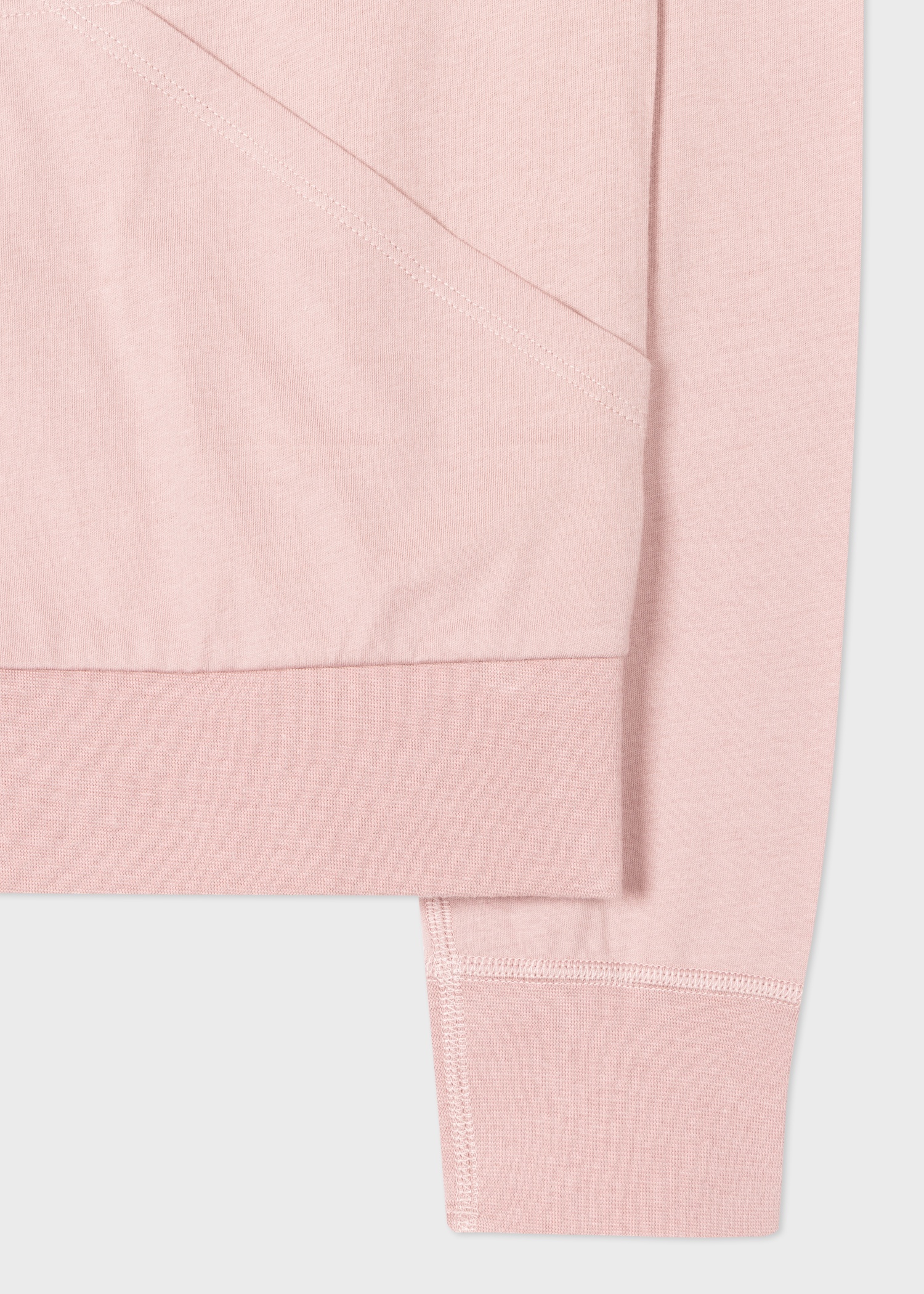 Women's Light Pink Cotton 'Swirl Heart' Zip Up Lounge Hoodie - 3