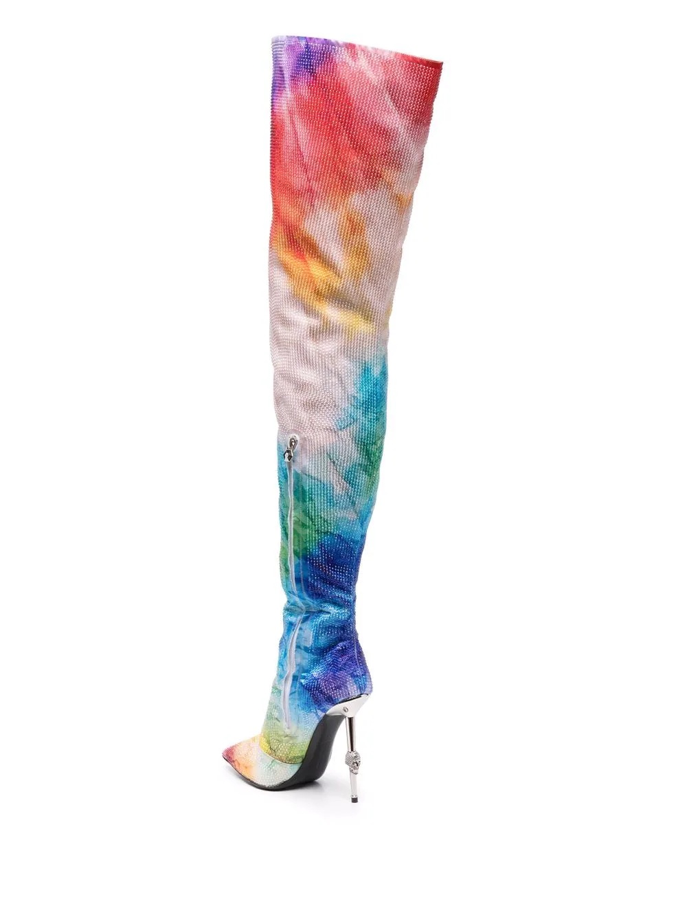 tie-dye print thigh high boots - 3