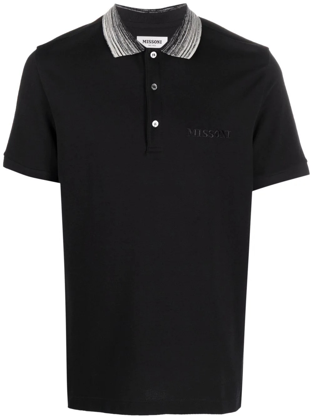 contrast-collar polo shirt - 1