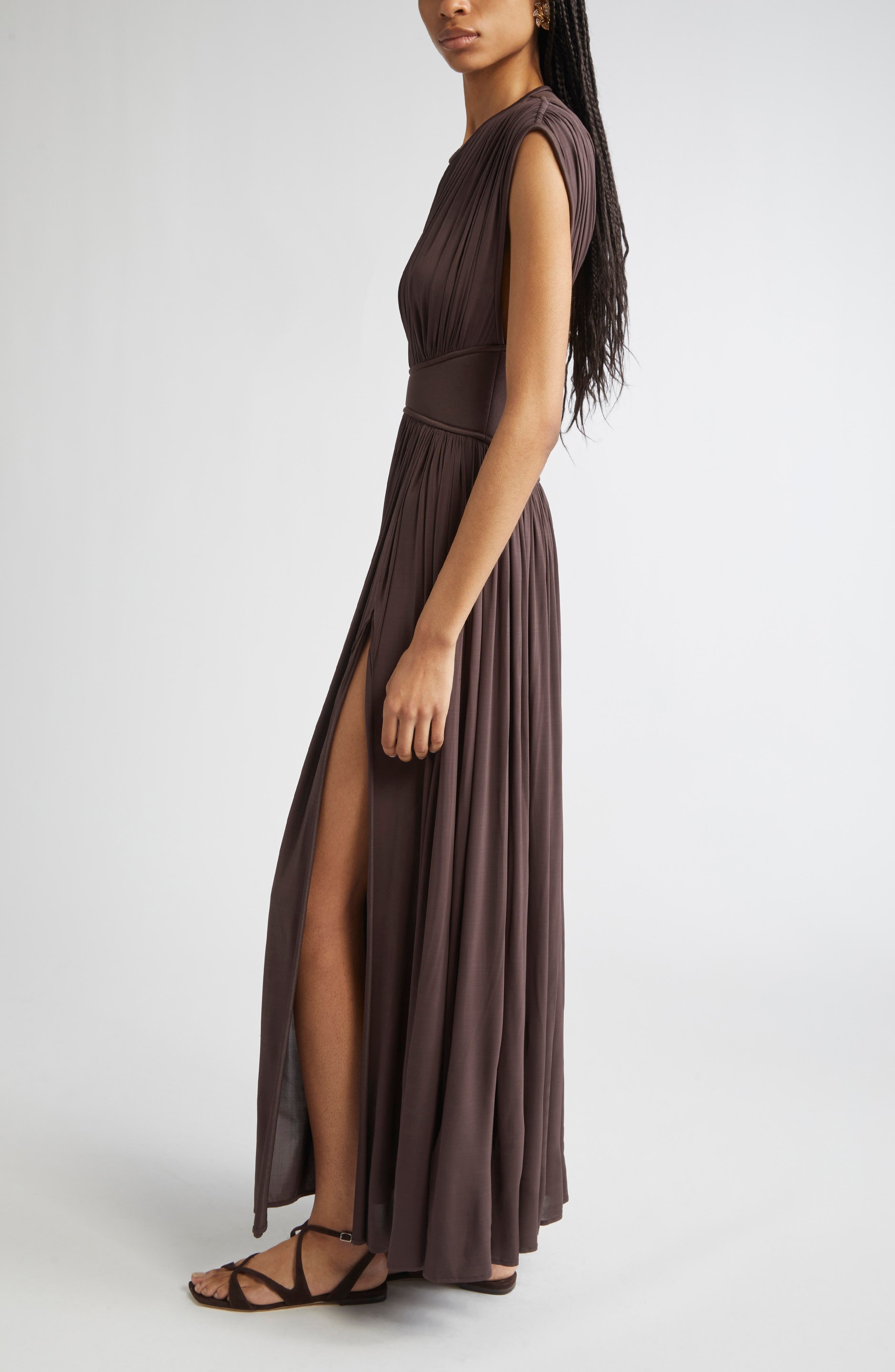 Zimmermann Illuminate Sleeveless Column Dress in Chocolate at Nordstrom - 3